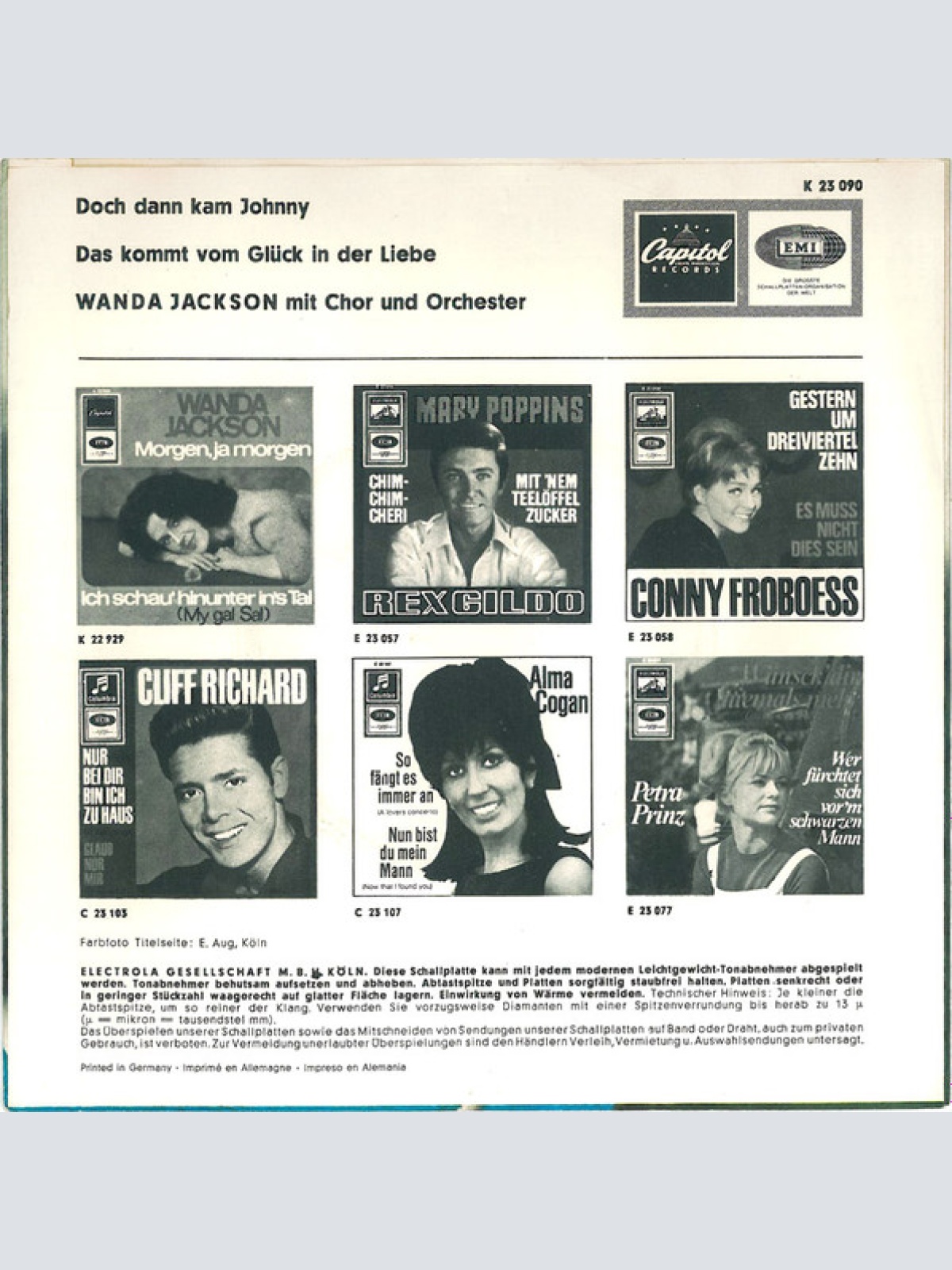 Vinyl / Wanda Jackson - Doch Dann Kam Johnny / Das Kommt Vom Glück In Der Liebe