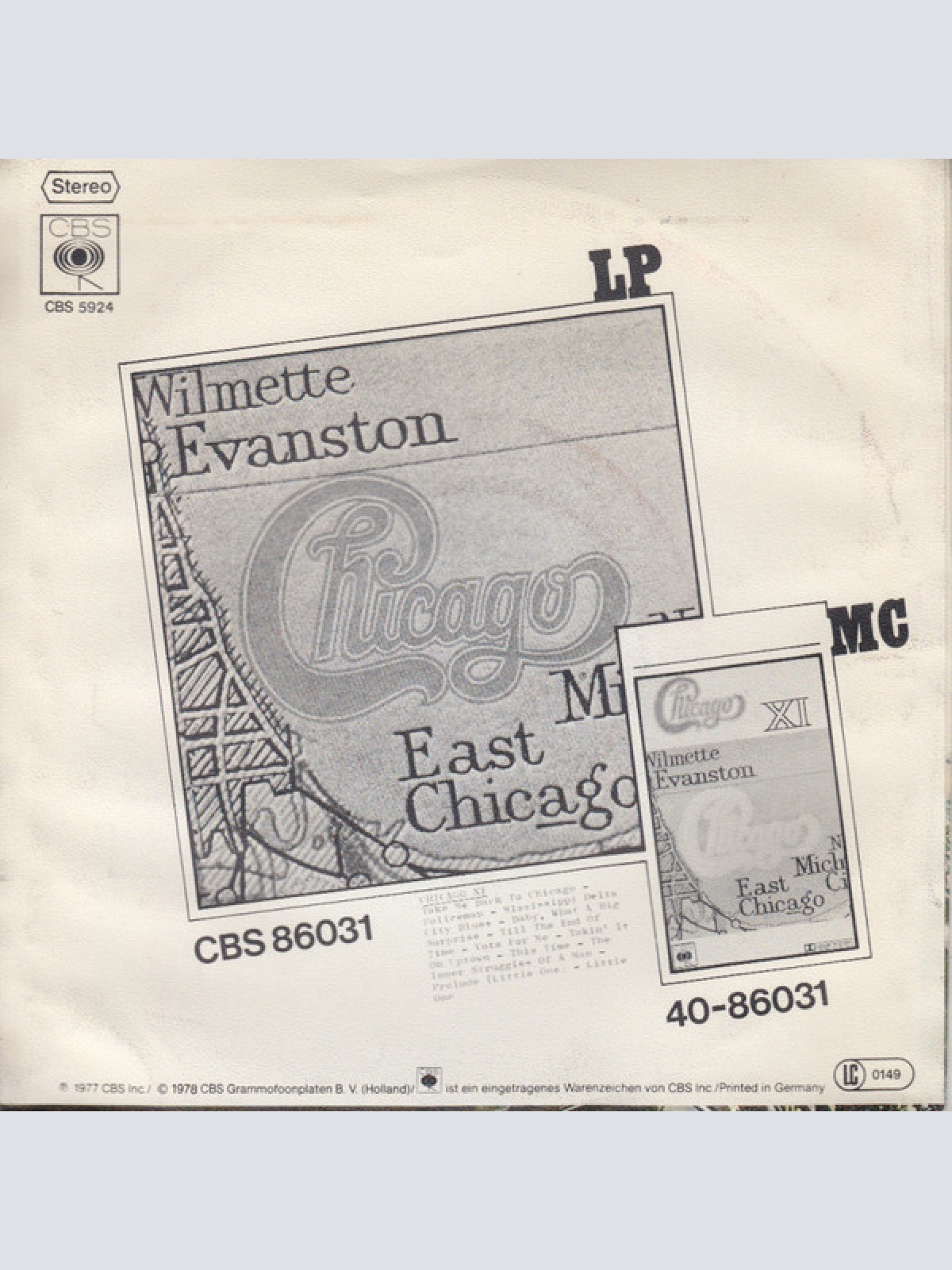 Vinyl / Chicago (2) - Take Me Back To Chicago