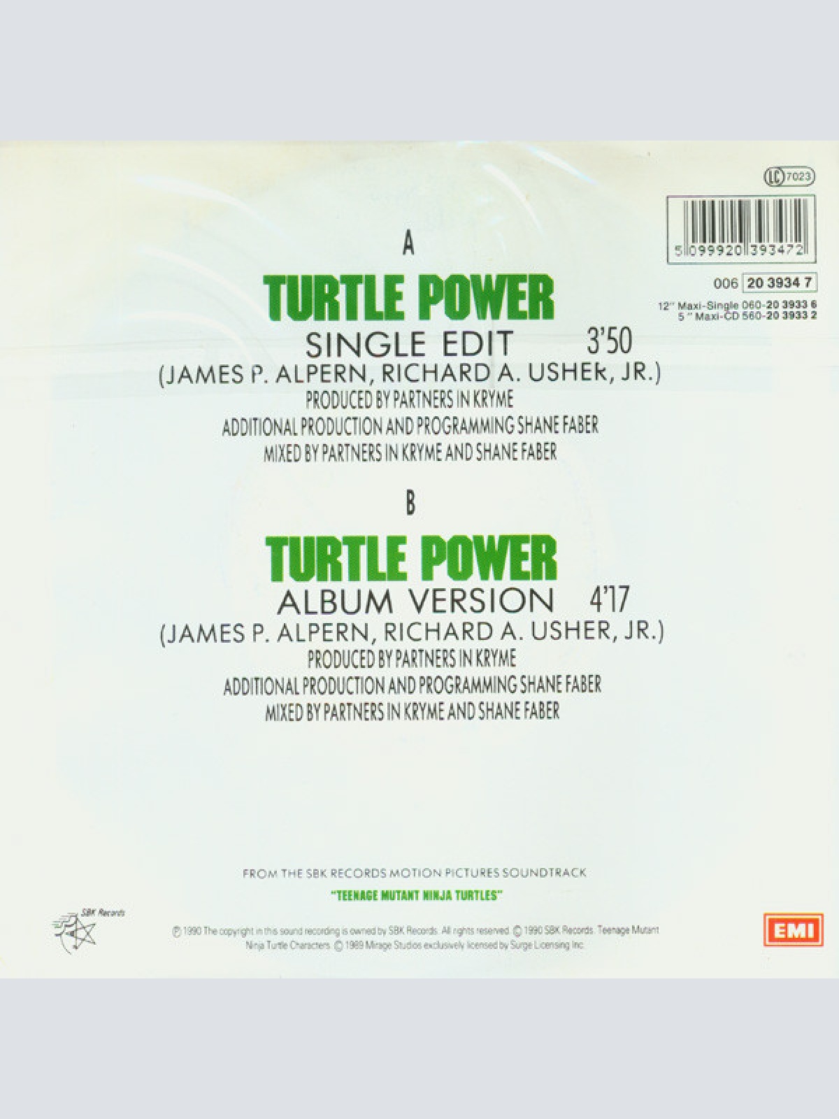 Vinyl / Partners In Kryme - Turtle Power