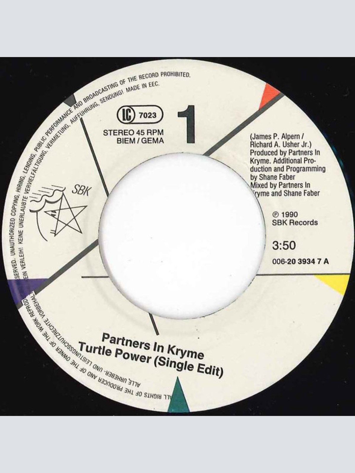 Vinyl / Partners In Kryme - Turtle Power