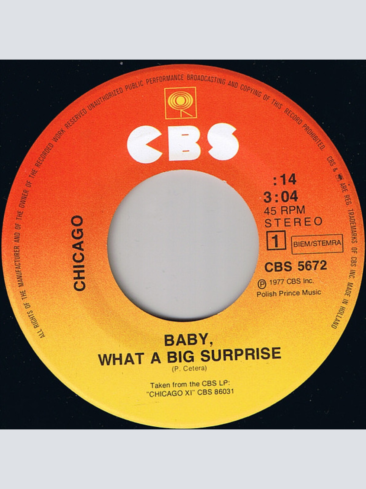 Vinyl / Chicago (2) - Baby, What A Big Surprise
