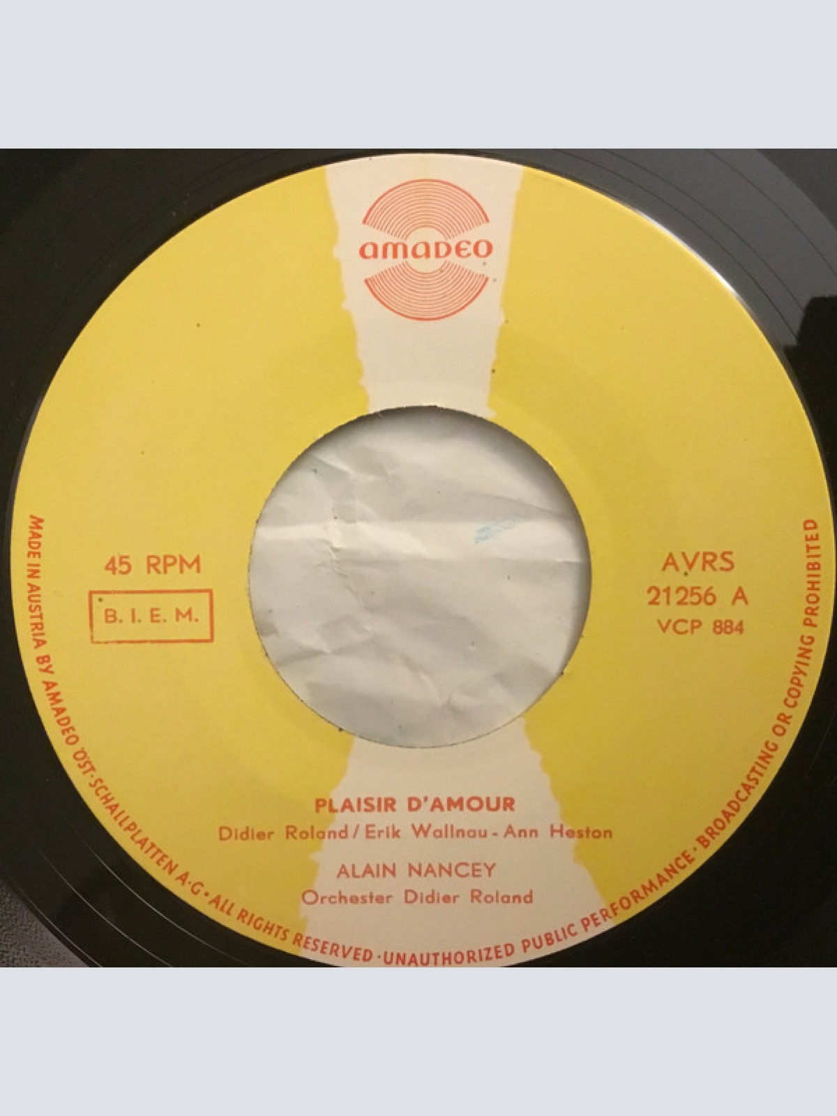 Vinyl / Alain Nancey, Orchester Didier Roland - Plaisir D‘Amour