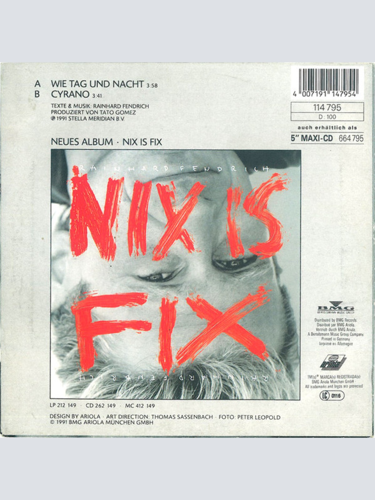 Vinyl / Rainhard Fendrich - Wie Tag Und Nacht