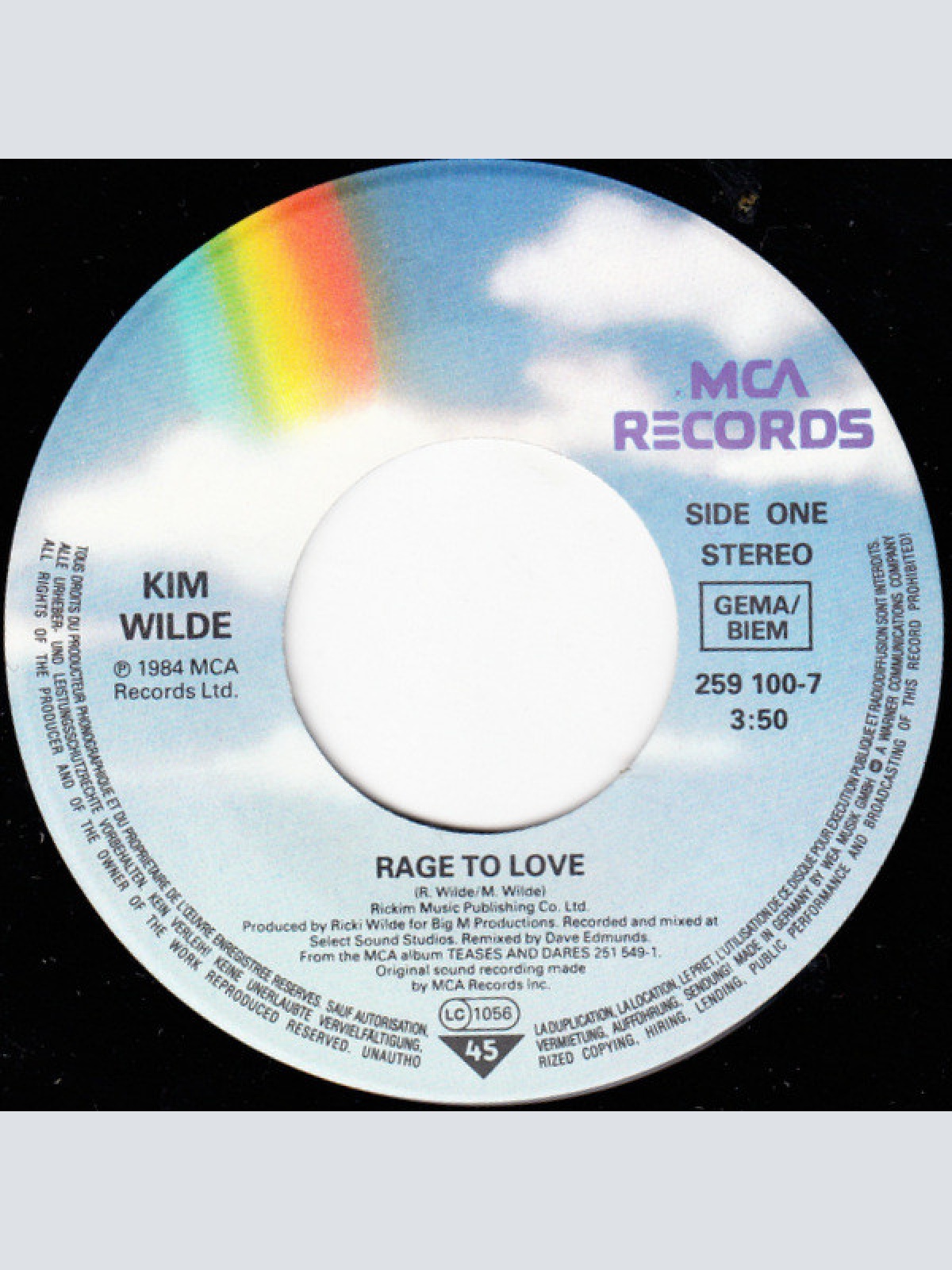 Vinyl / Kim Wilde - Rage To Love