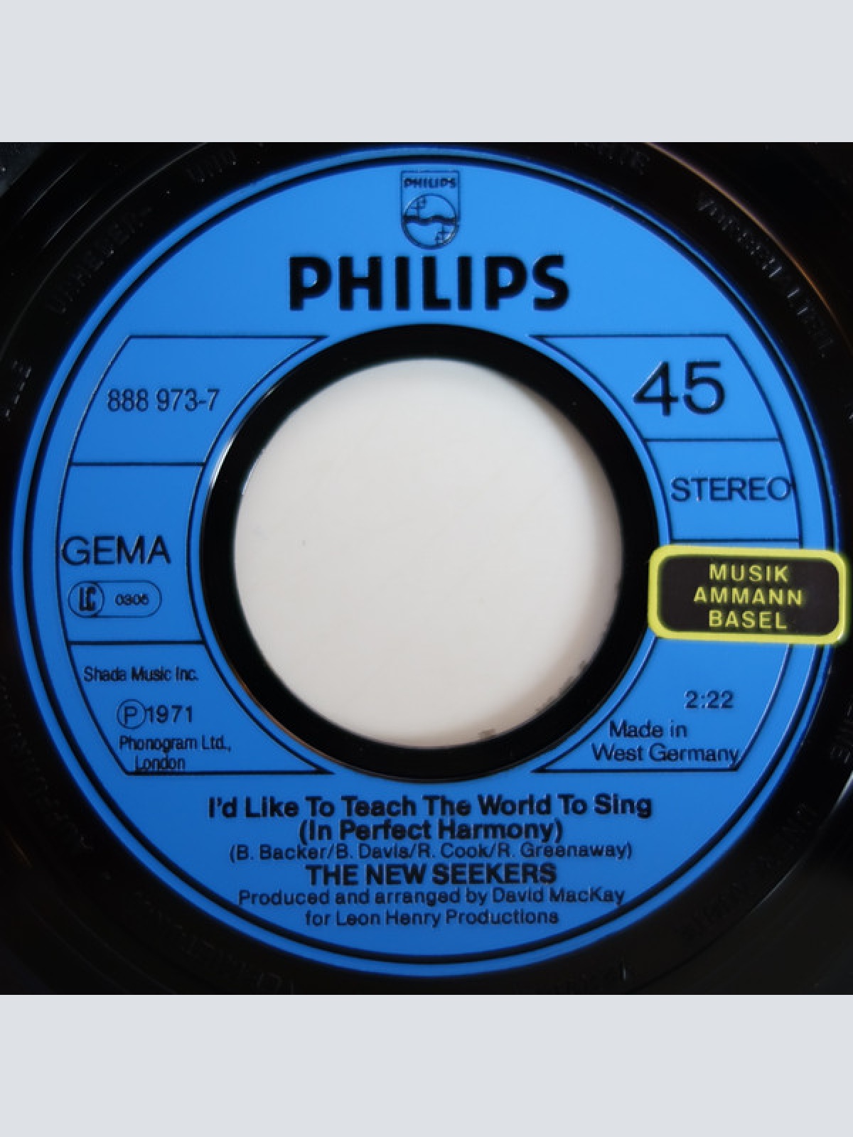 Vinyl / The New Seekers - I'd Like To Teach The World To Sing (In Perfect Harmony)