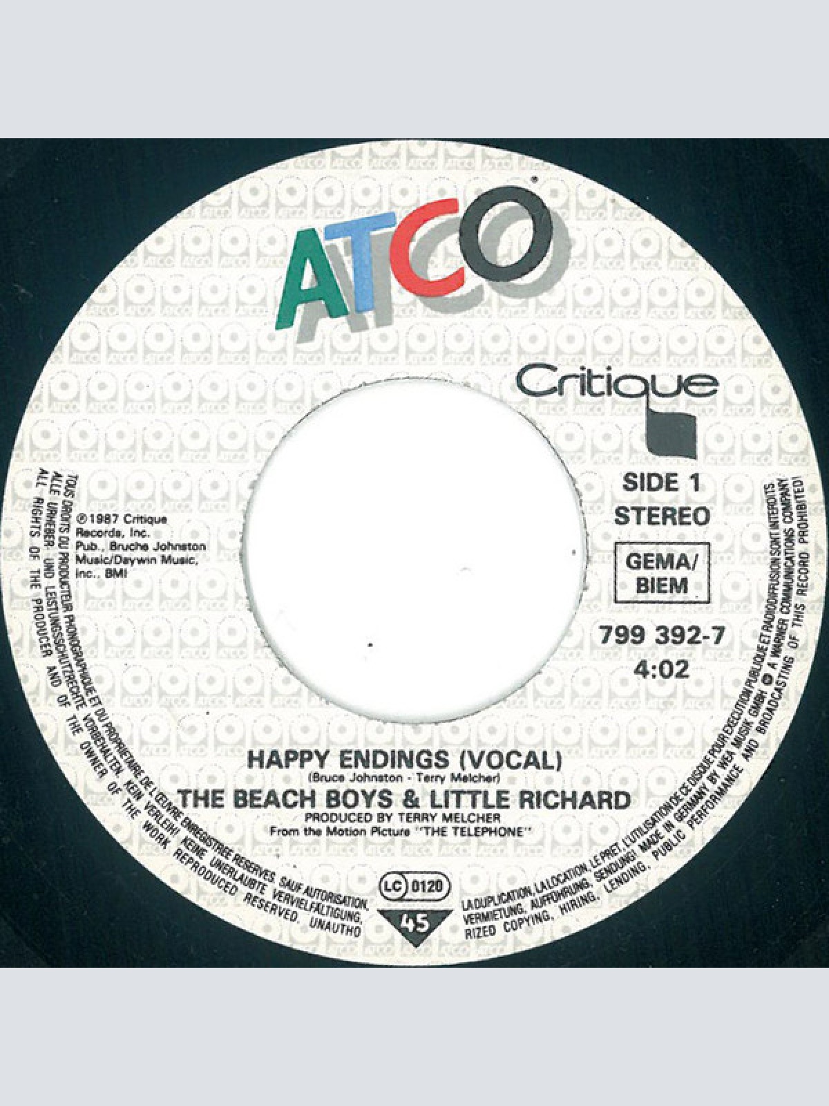 Vinyl / The Beach Boys & Little Richard - Happy Endings
