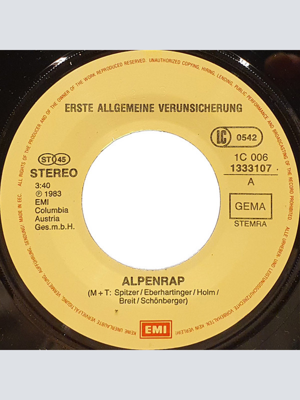 Vinyl / Erste Allgemeine Verunsicherung* - Der Alpen-Rap