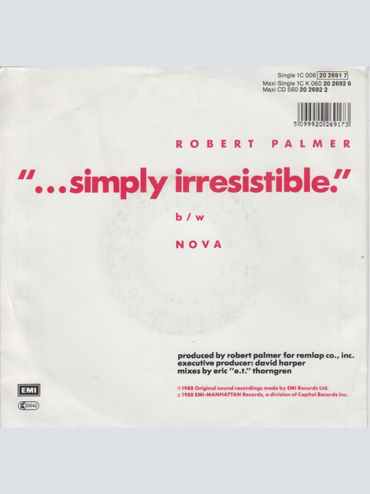 Vinyl / Robert Palmer - Simply Irresistible