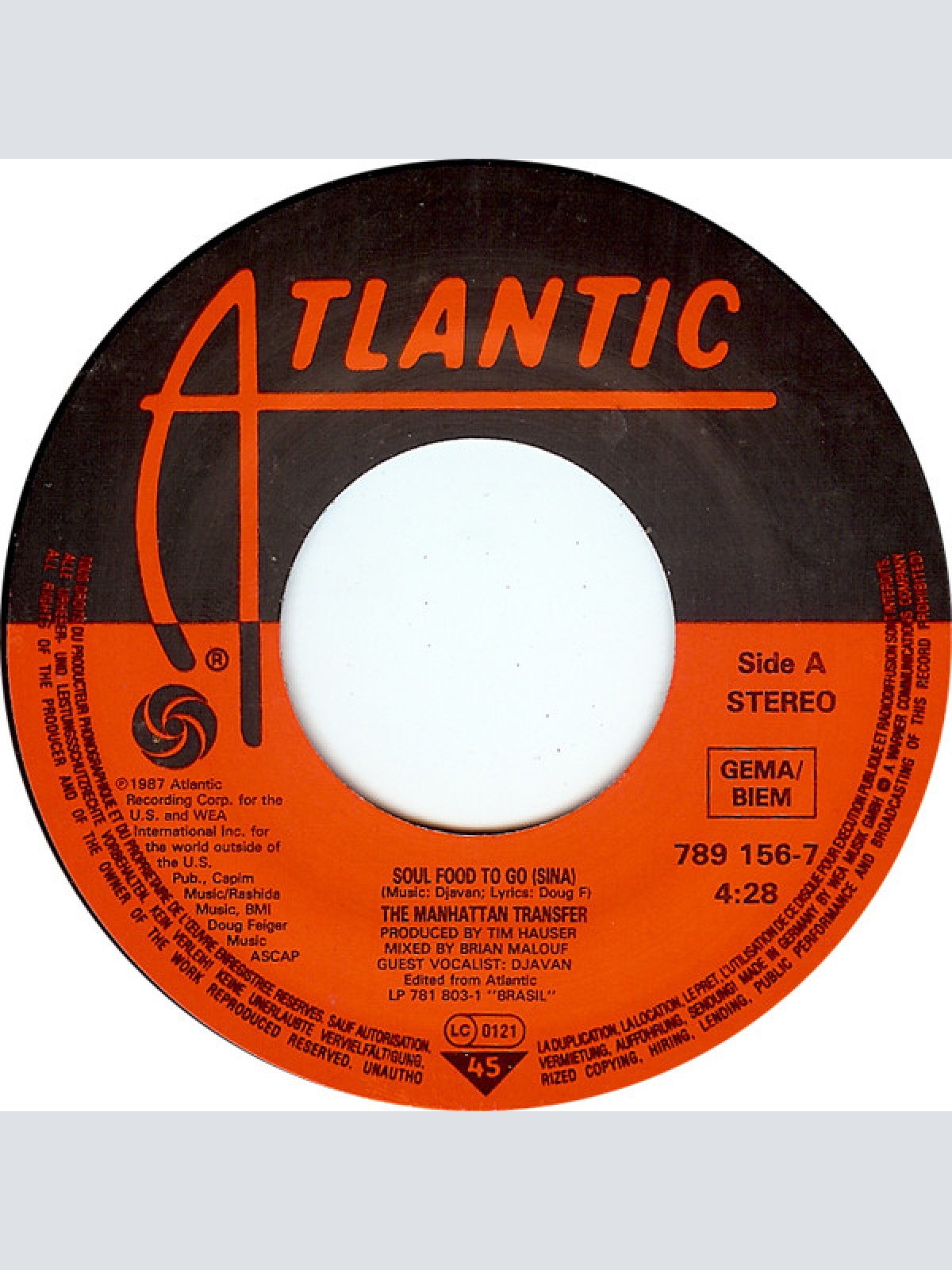 Vinyl / The Manhattan Transfer - Soul Food To Go