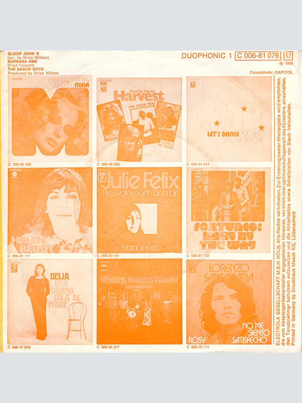 Vinyl / The Beach Boys - Sloop John B / Barbara Ann