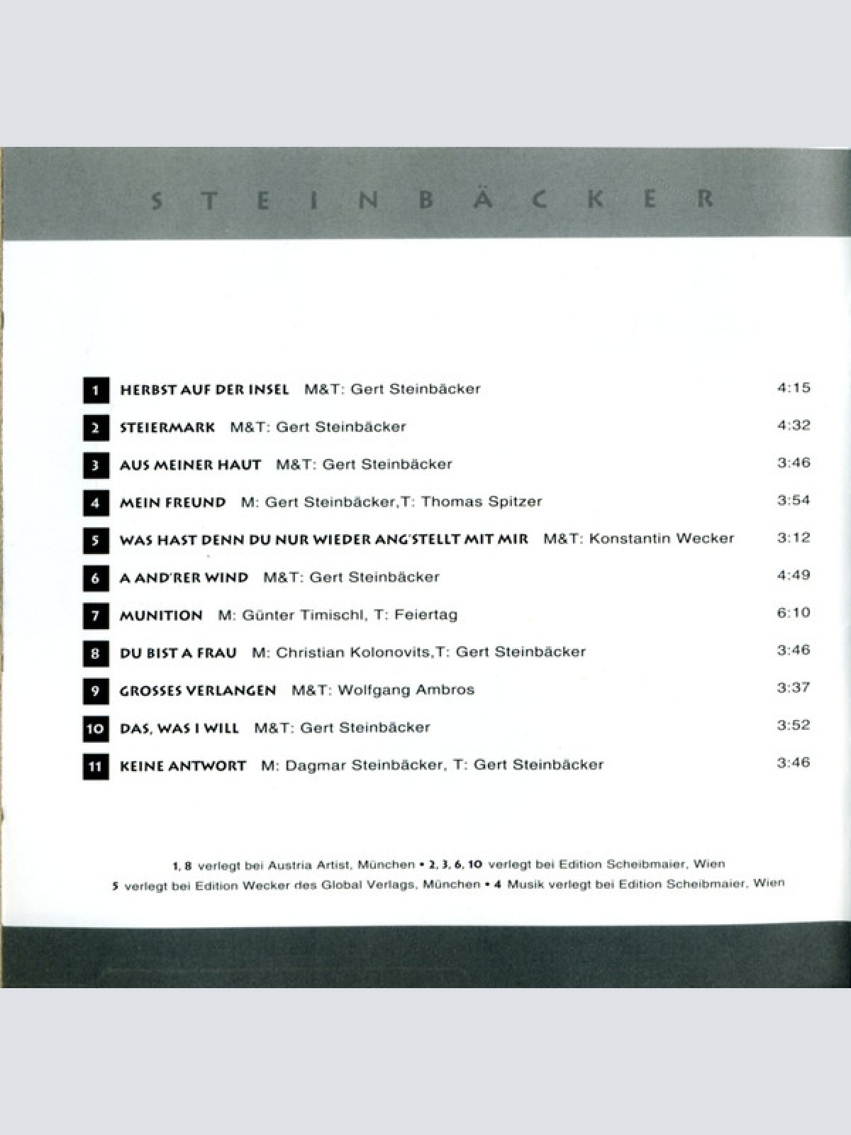 CD / Steinbäcker* - Steinbäcker