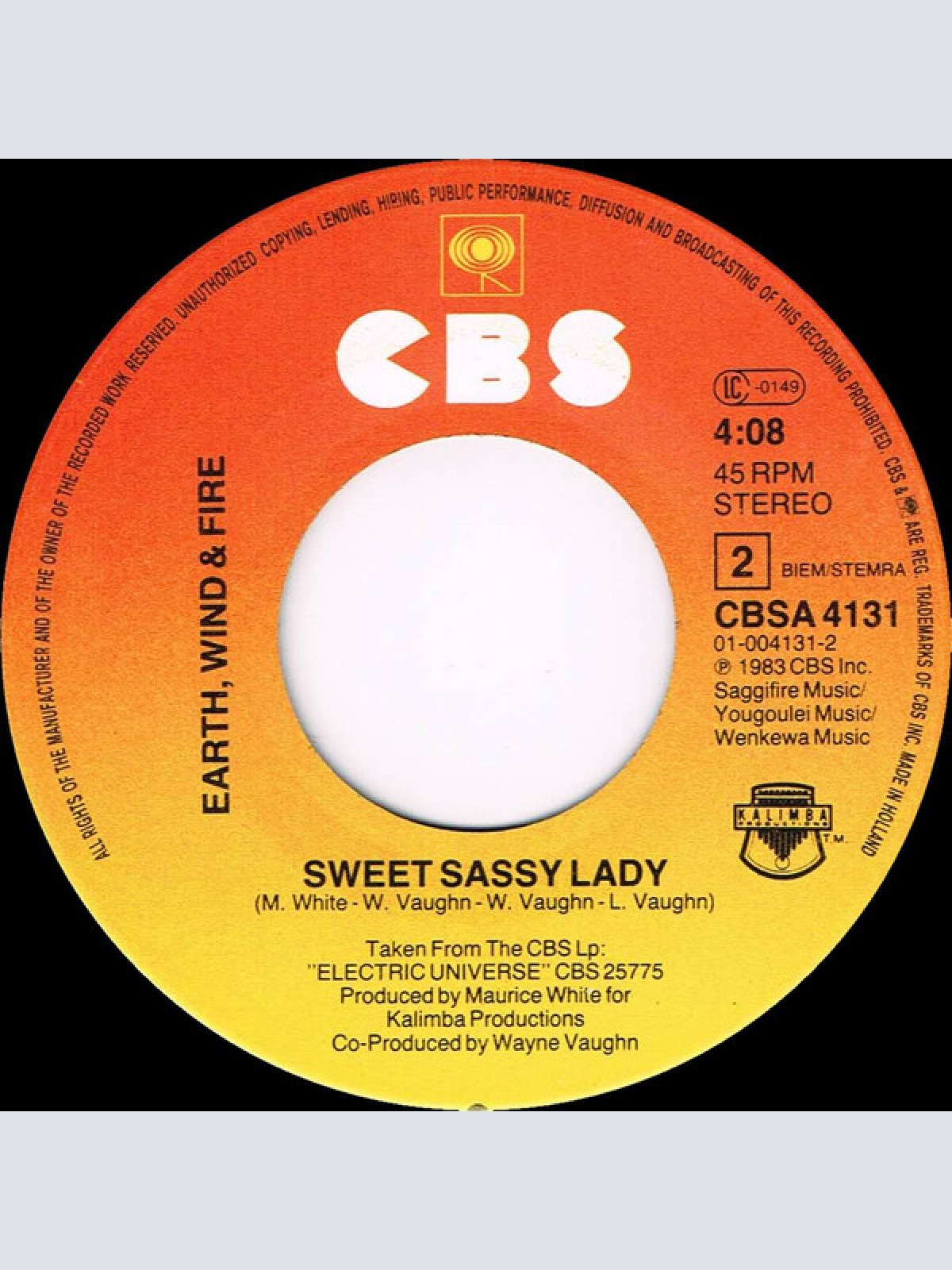 Vinyl / Earth Wind + Fire* - Electric Nation