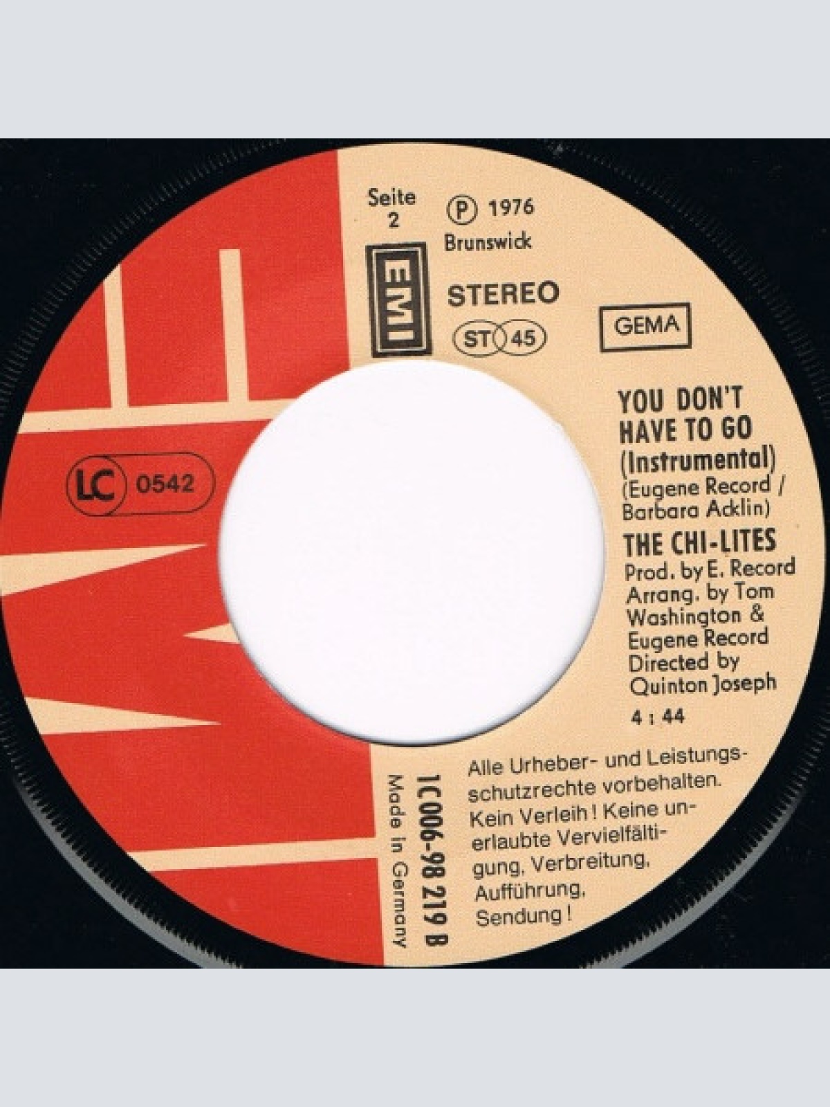 Vinyl / The Chi-Lites - You Don't Have To Go