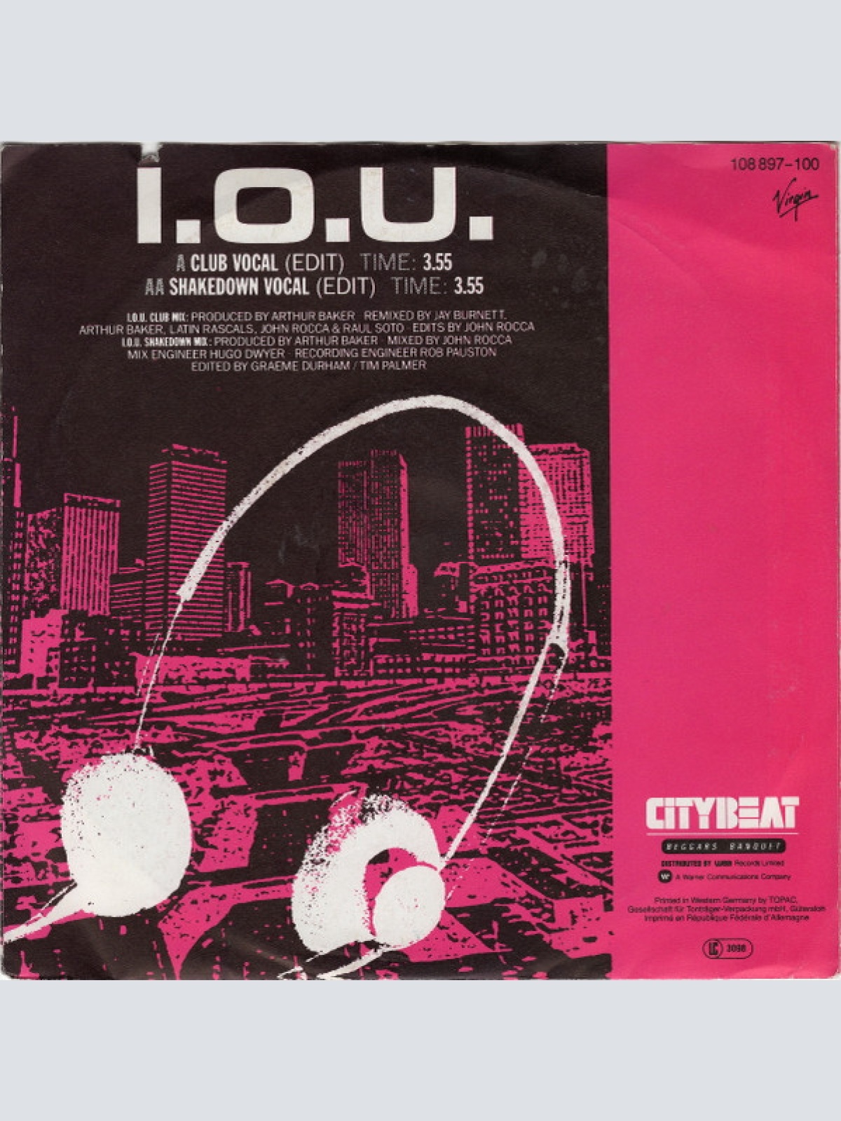 Vinyl / Freeez Featuring John Rocca - I.O.U. The Ultimate Mixes '87