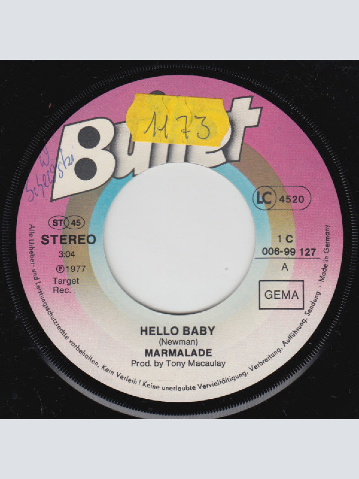 Vinyl / Marmalade* - Hello Baby
