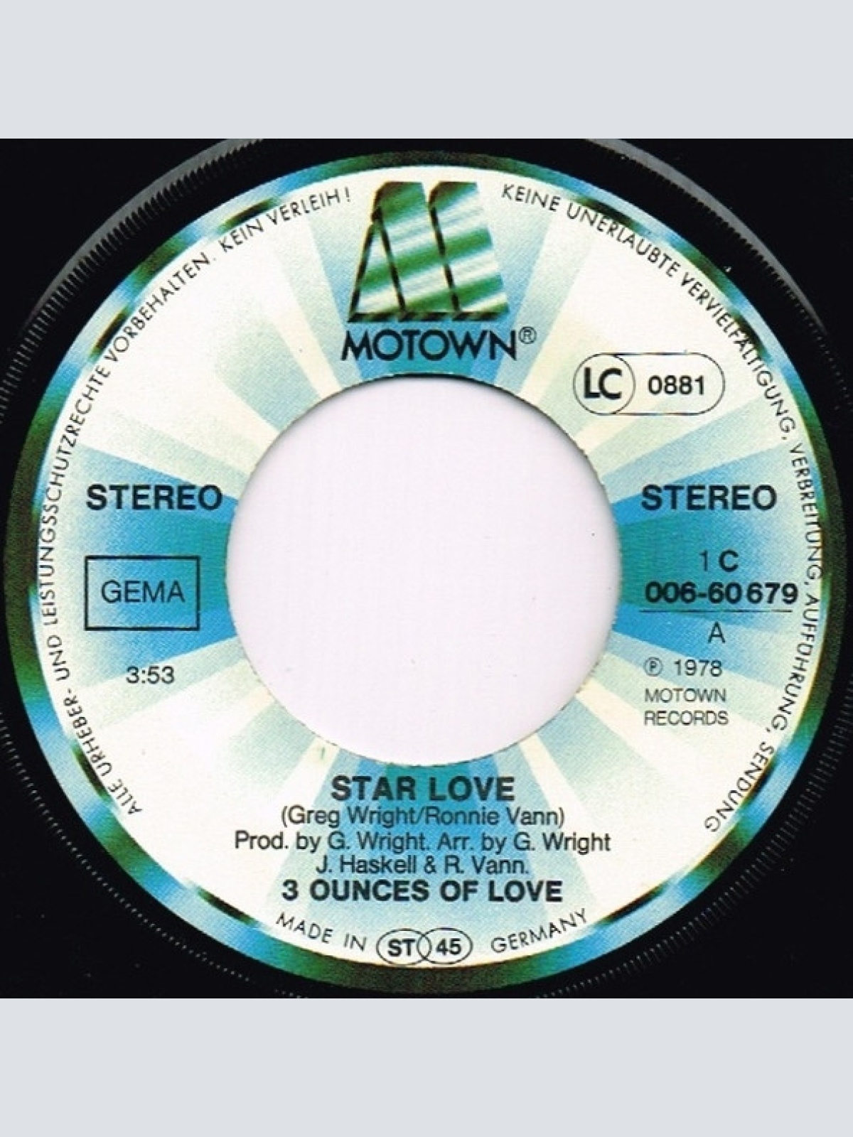 Vinyl / 3 Ounces Of Love* - Star Love / I Found Feeling