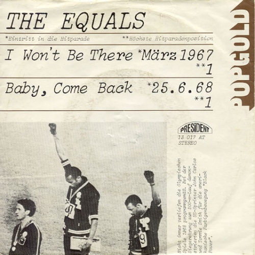 Vinyl / The Equals - I Won't Be There / Baby, Come Back