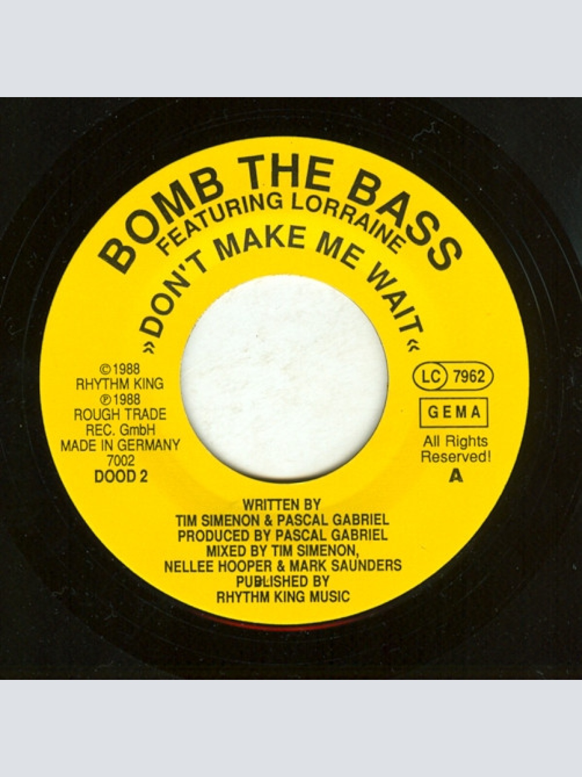 Vinyl / Bomb The Bass - Don't Make Me Wait / Megablast