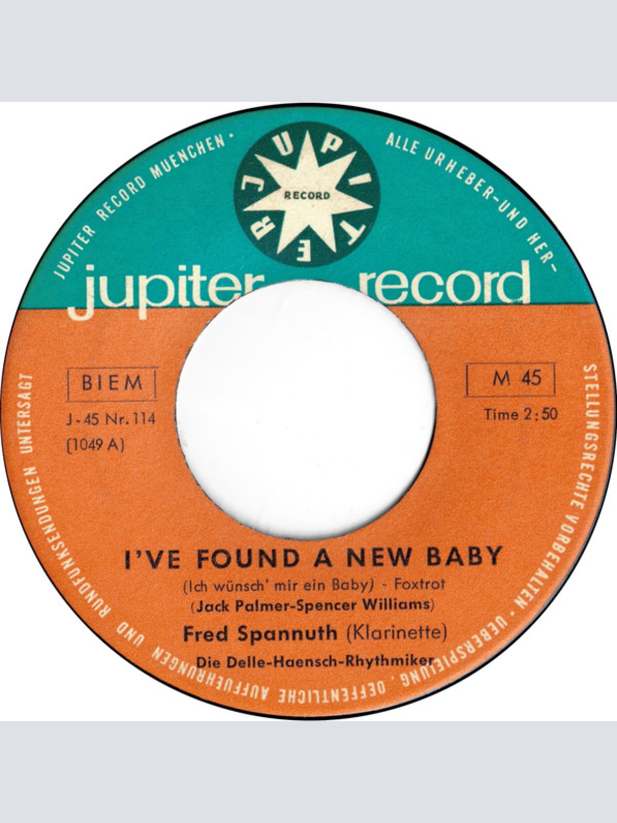 Vinyl / Fred Spannuth Spielt Mit Den Delle Haensch Rhythmikern* - I've Found A New Baby / Luft-Express