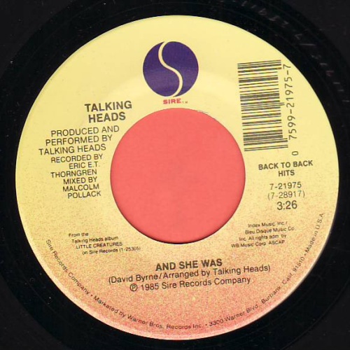 Vinyl / Talking Heads - And She Was / Wild Wild Life
