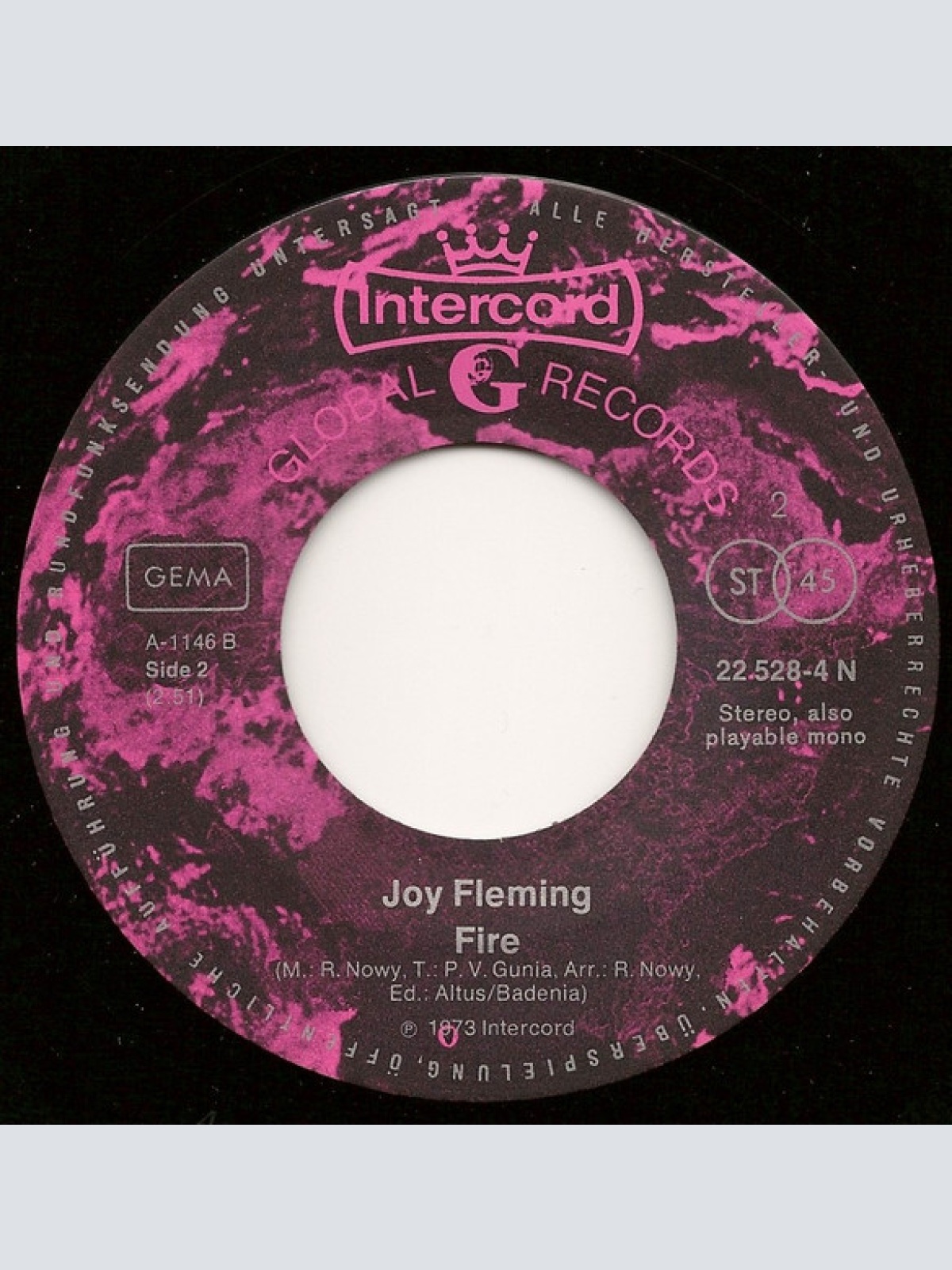 Vinyl / Joy Fleming - Change It All / Fire