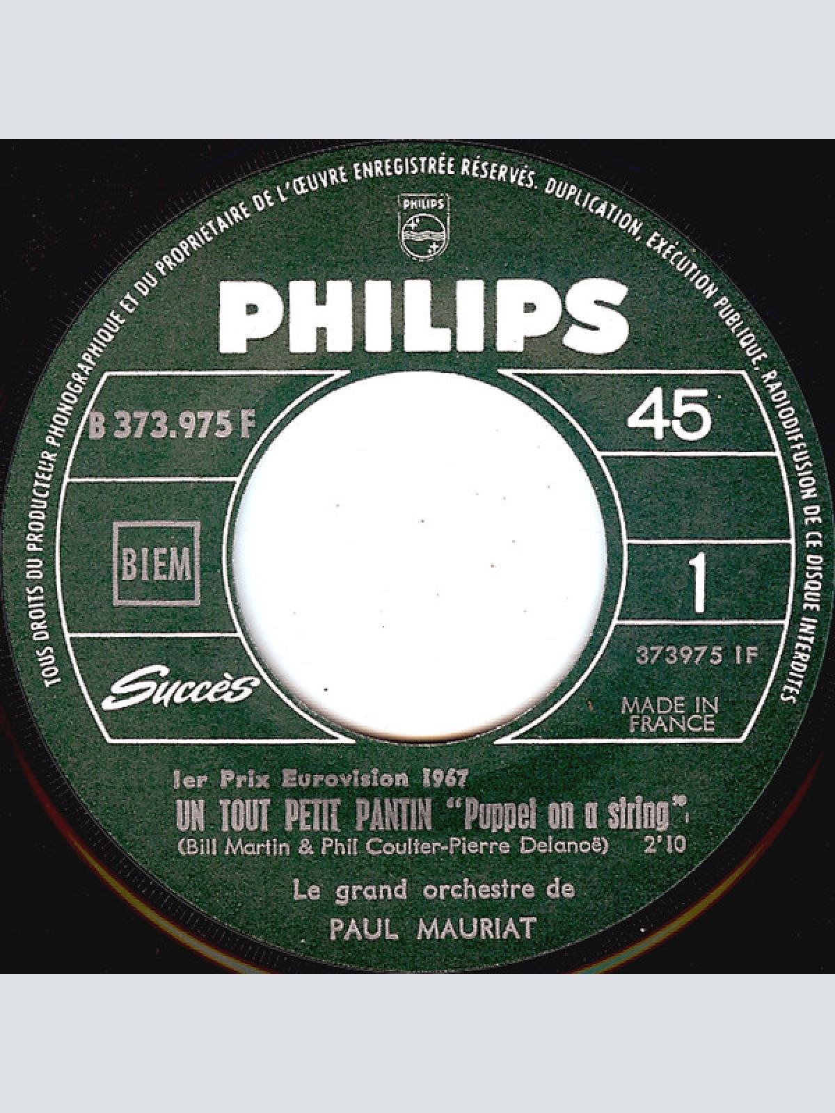 Vinyl / Paul Mauriat And His Orchestra - Puppet On A String / This Is My Song