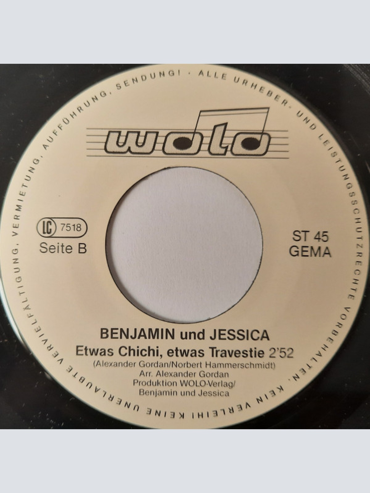 Vinyl / Benjamin & Jessica - Bengelchen / Etwas Chi Chi, Etwas Travestie