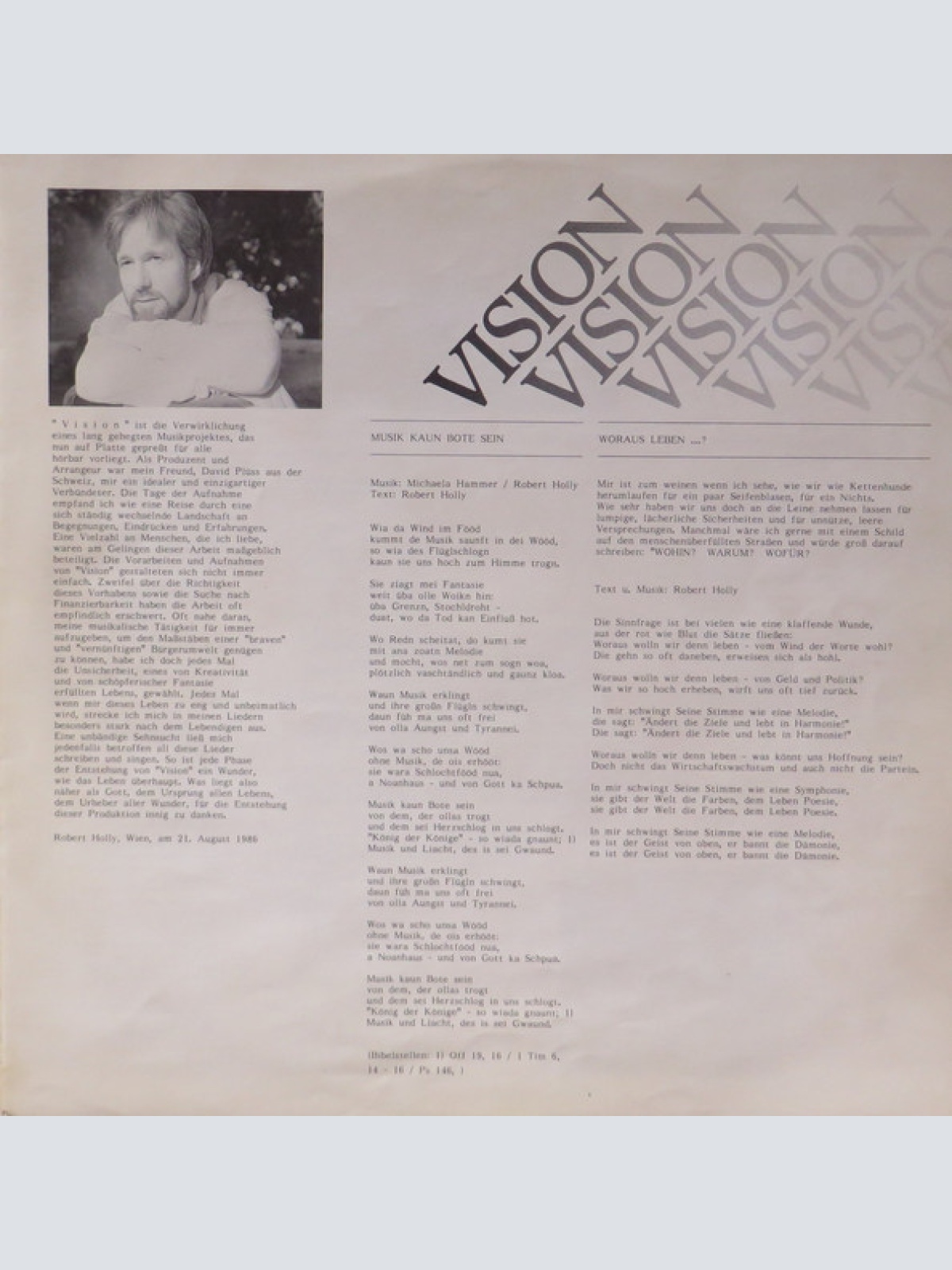 Vinyl / Robert Holly - Vision