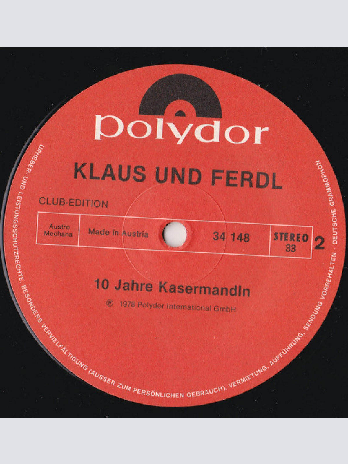 Vinyl / Klaus Und Ferdl - 10 Jahre Kasermandln