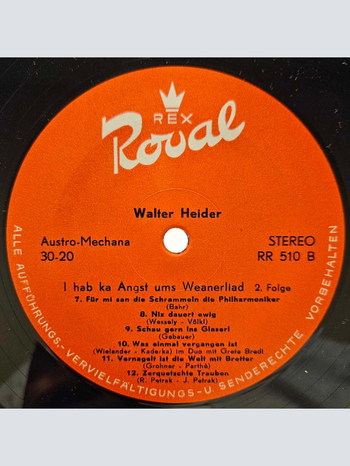 Vinyl / Walter Heider - I Hab Ka Angst Ums Weanerliad! 2. Folge