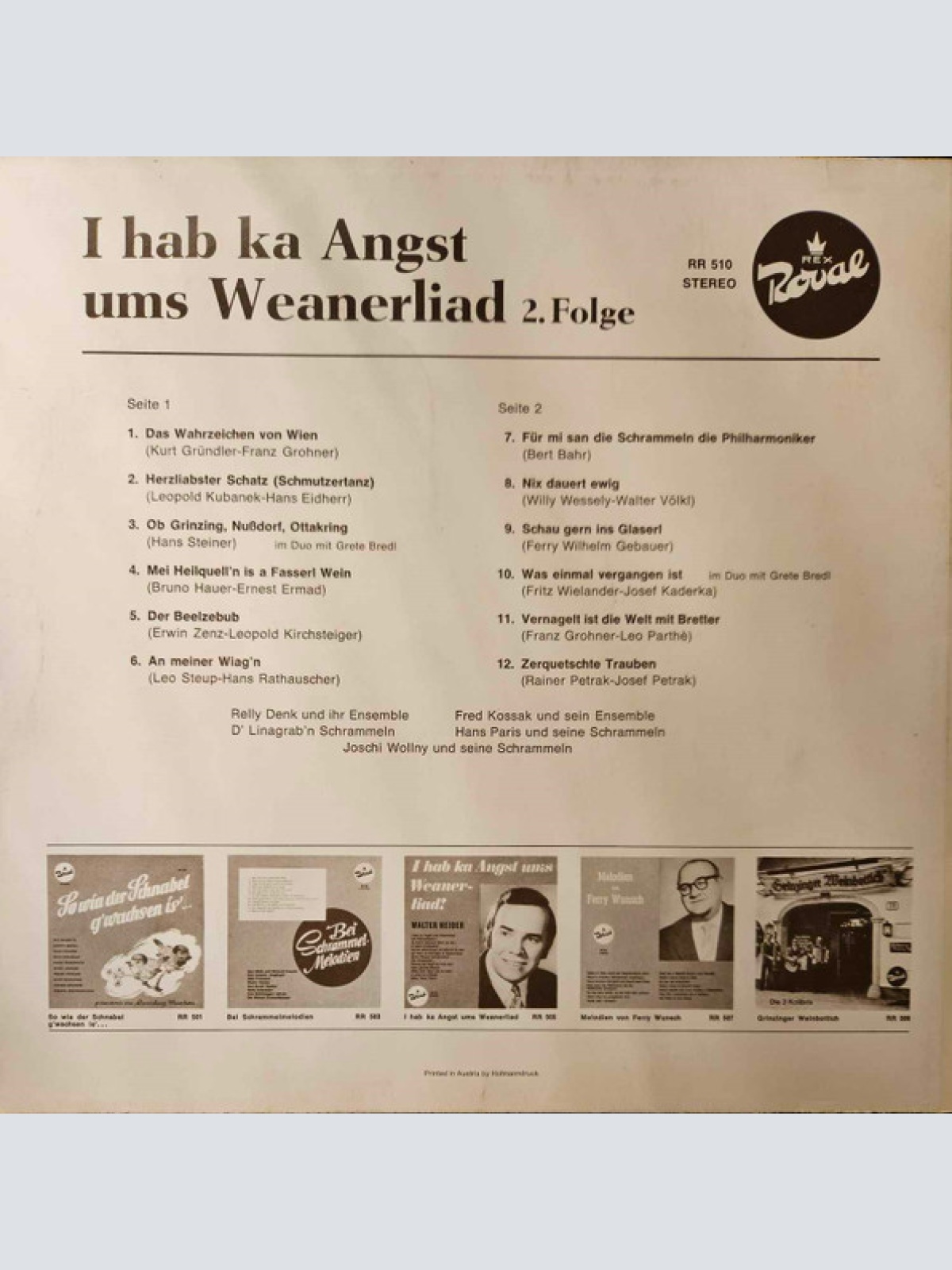 Vinyl / Walter Heider - I Hab Ka Angst Ums Weanerliad! 2. Folge