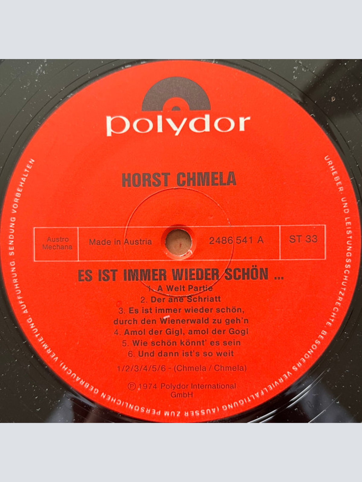 Vinyl / Horst Chmela - Es Ist Immer Wieder Schön
