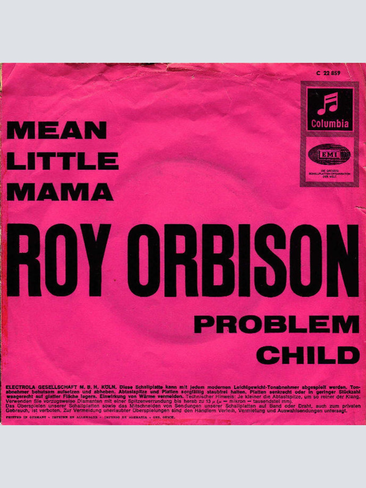 Vinyl / Roy Orbison - Mean Little Mama / Problem Child