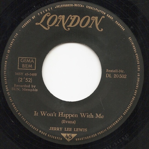 Vinyl / Jerry Lee Lewis -  It Won't Happen With Me