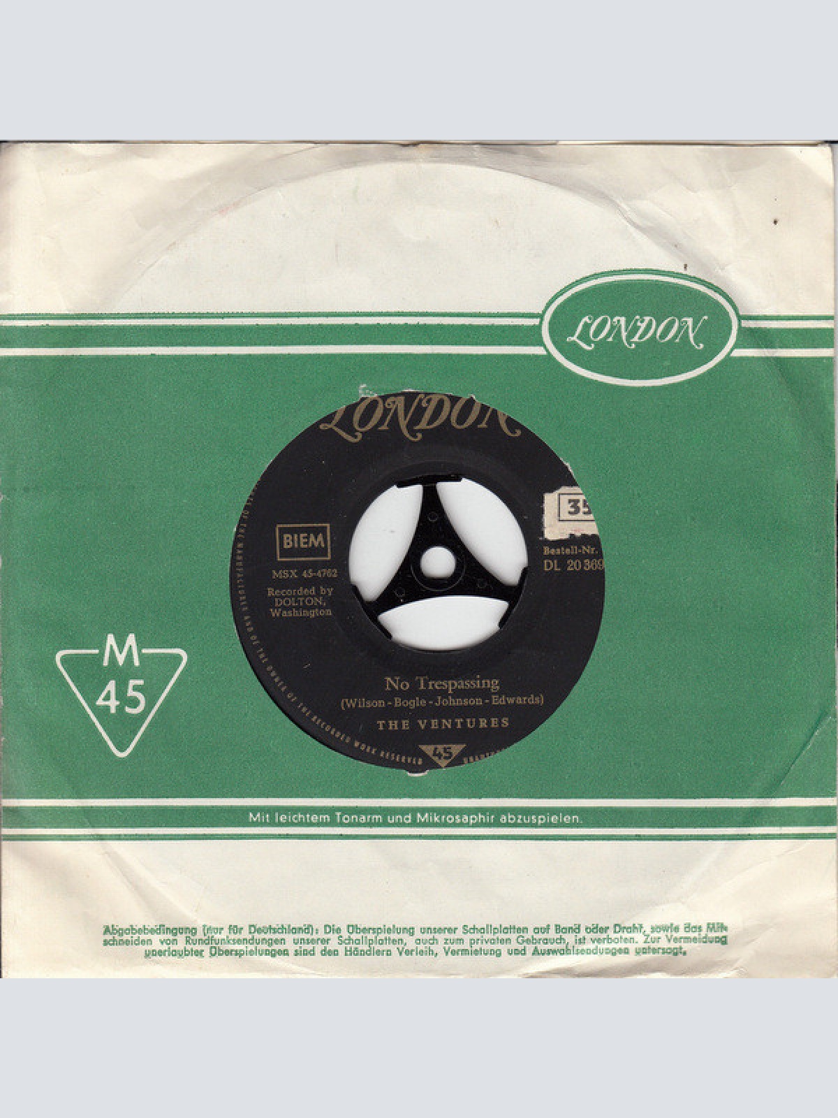 Vinyl / The Ventures - Perfidia / No Trespassing