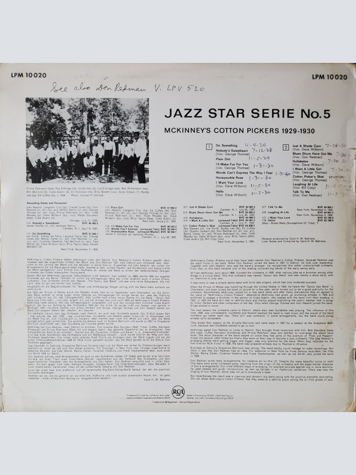 Vinyl / McKinney's Cotton Pickers - McKinney's Cotton Pickers 1929-1930