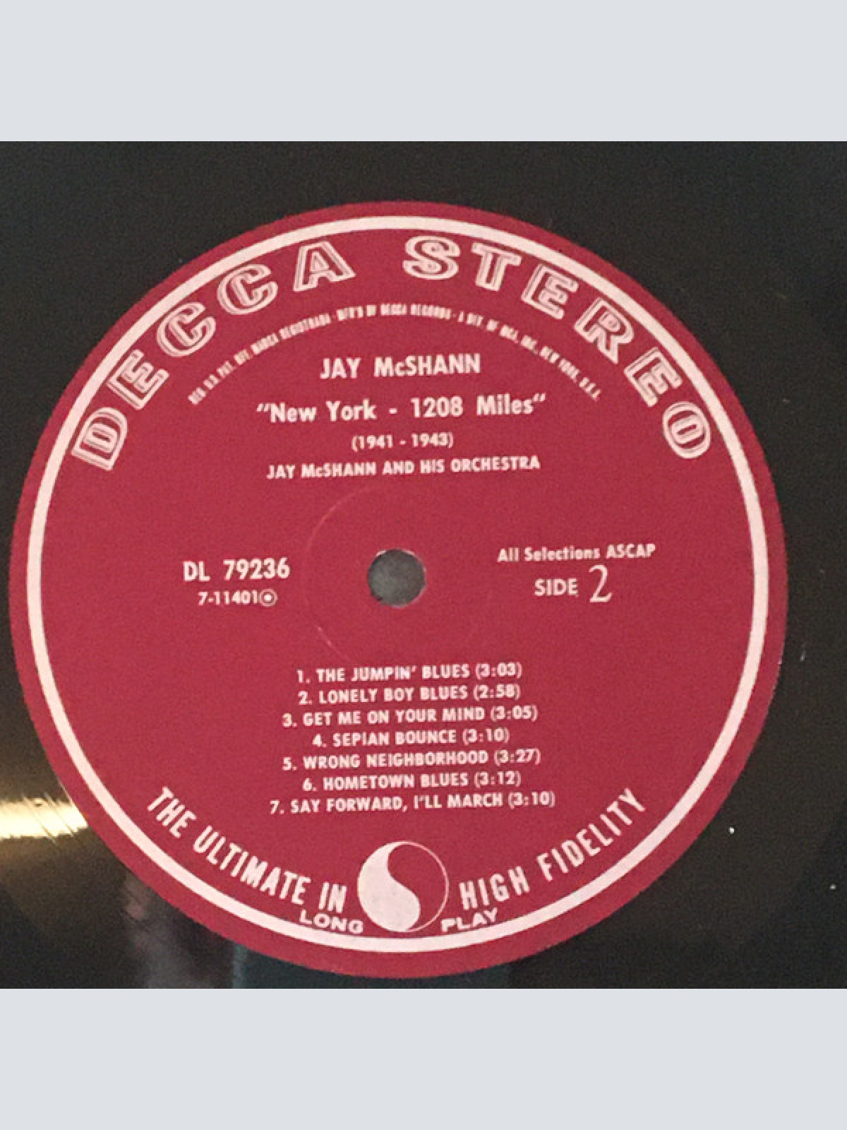 Vinyl / Jay McShann And His Orchestra - New York - 1208 Miles (1941-1943)