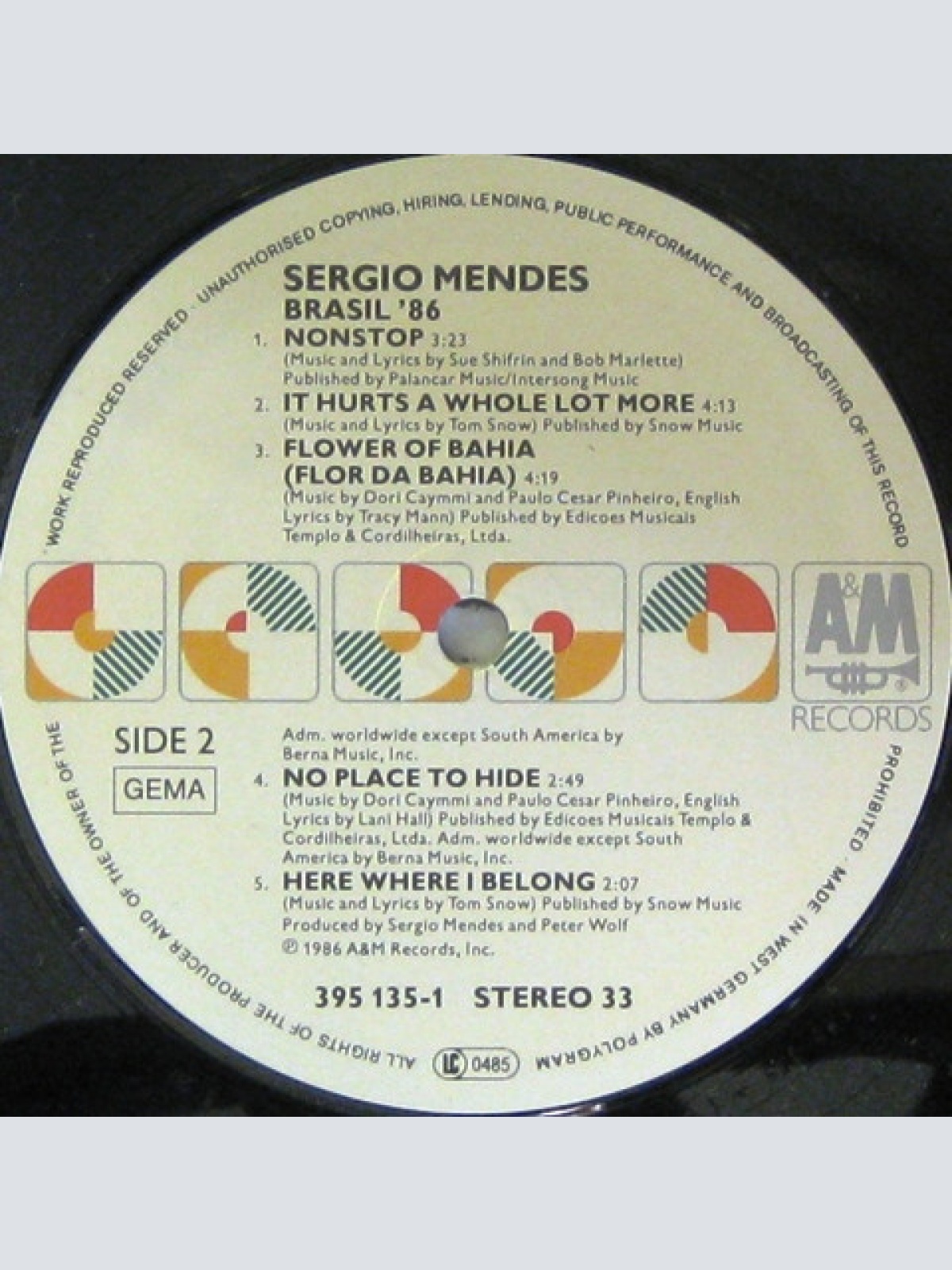 Vinyl / Sergio Mendes* - Brasil 86