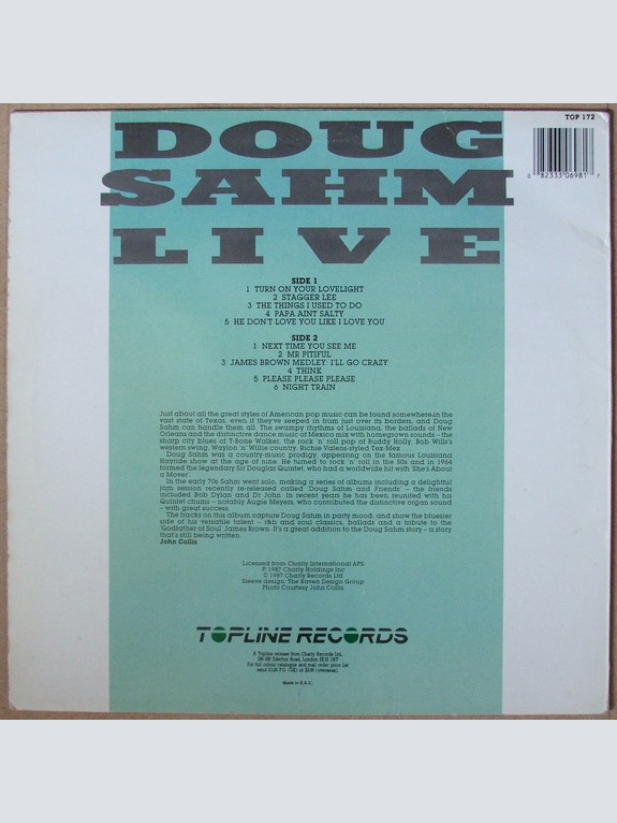 Vinyl / Doug Sahm - Live