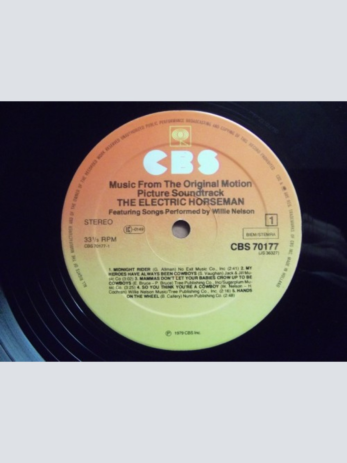 Vinyl / Willie Nelson / Dave Grusin - The Electric Horseman - Music From The Original Motion Picture Soundtrack