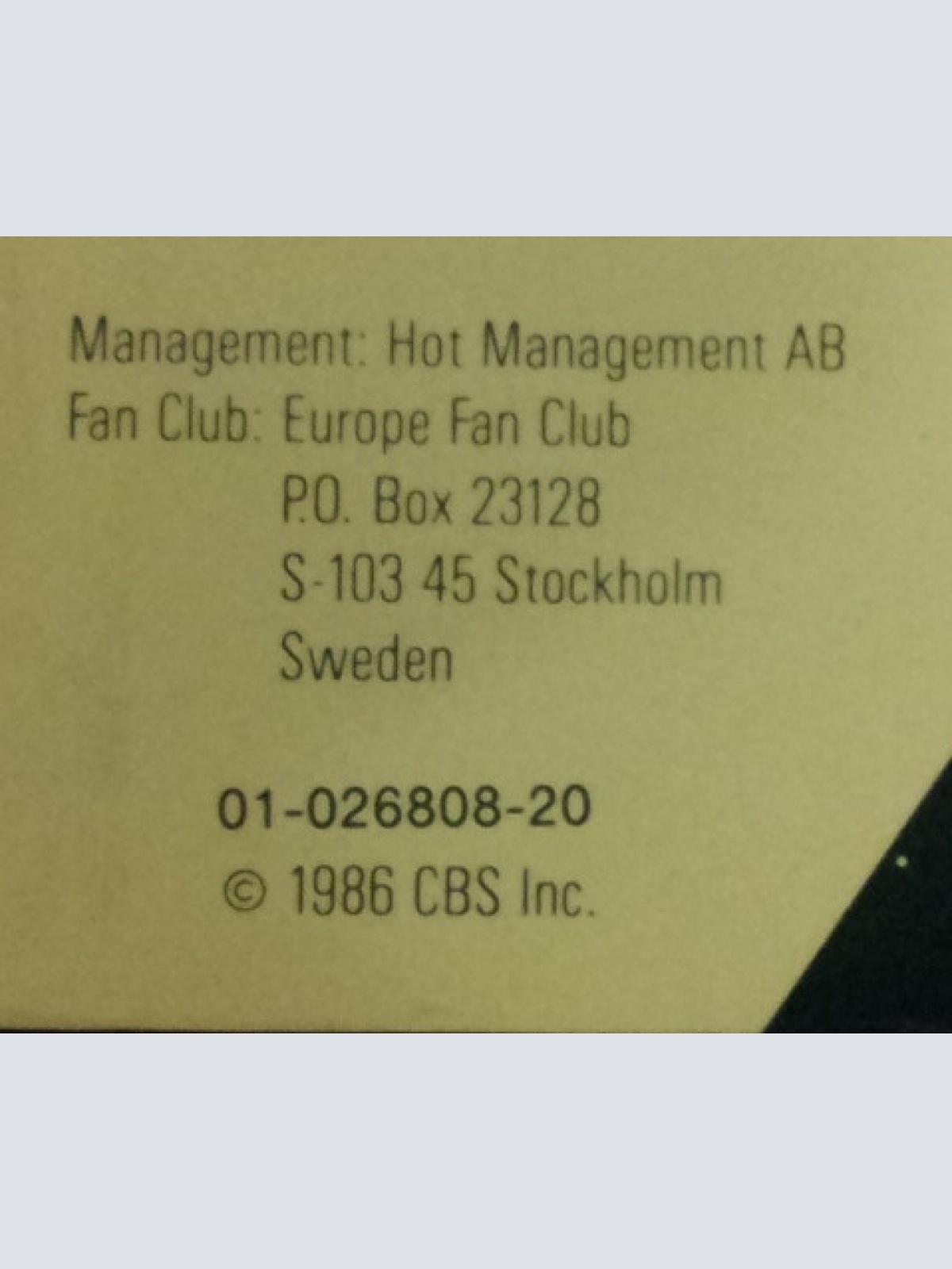 Vinyl / Europe (2) - The Final Countdown