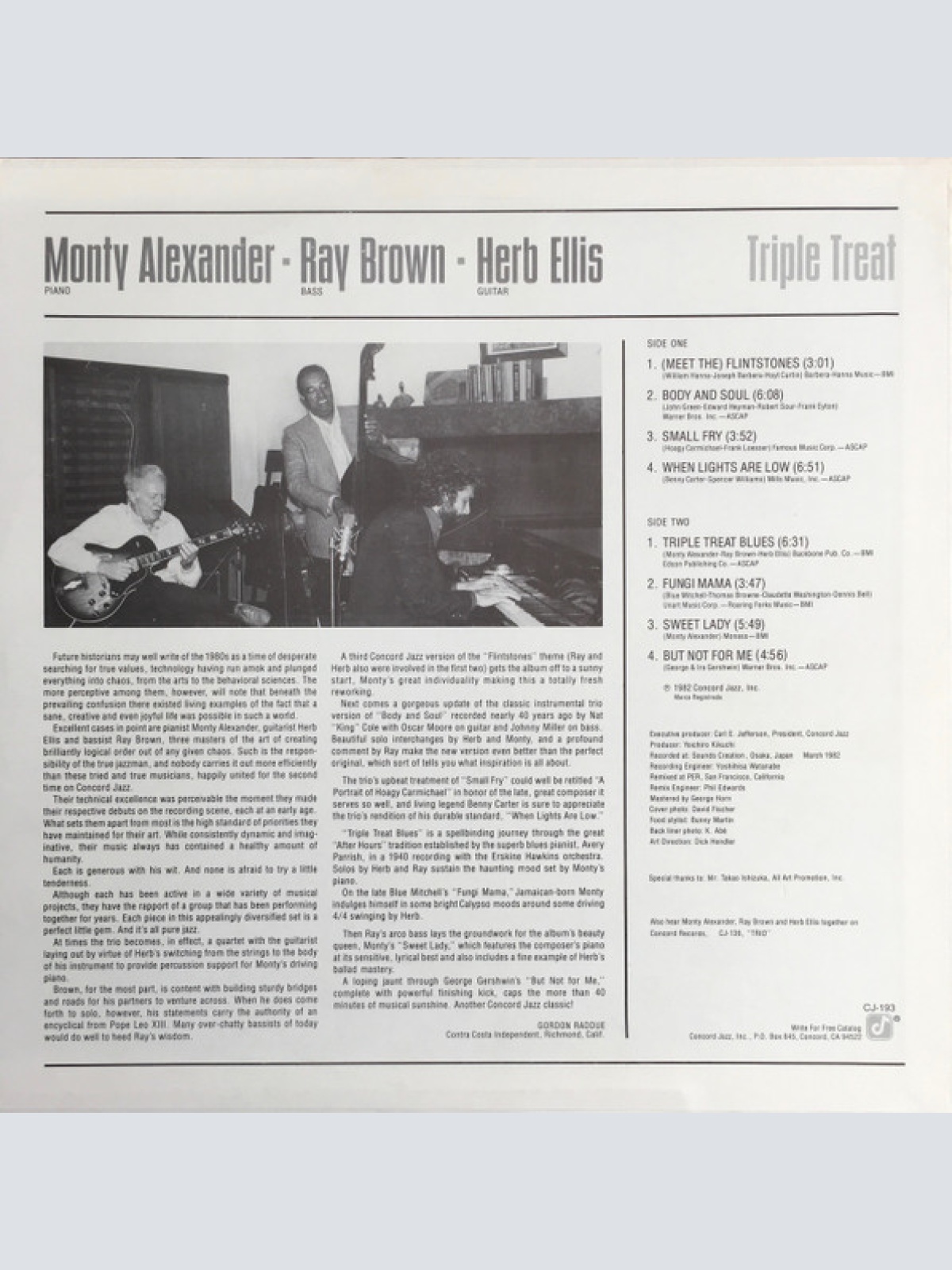 Vinyl / Monty Alexander ▪ Ray Brown ▪ Herb Ellis - Triple Treat