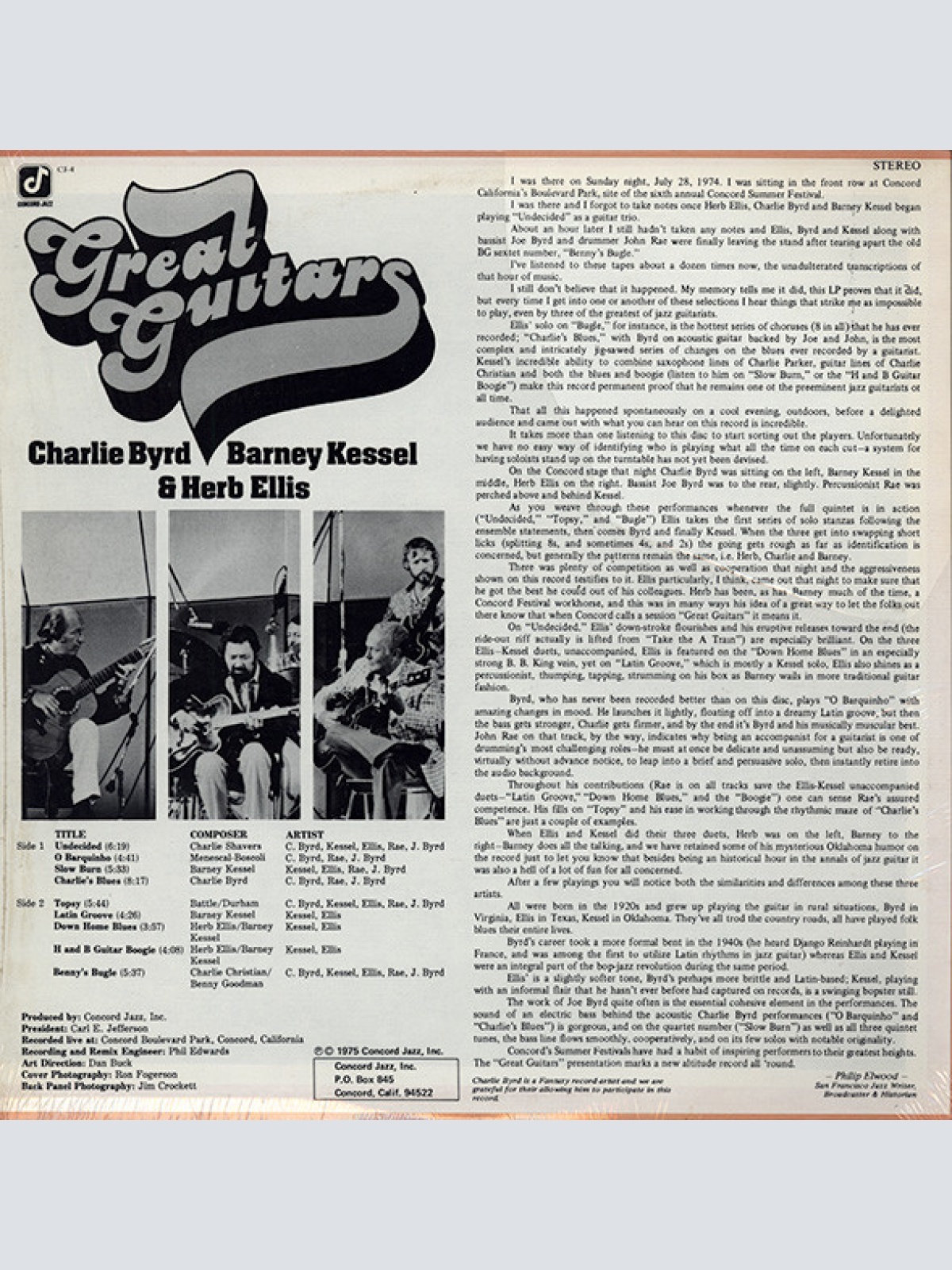 Vinyl / Great Guitars*, Charlie Byrd, Barney Kessel, Herb Ellis - Great Guitars