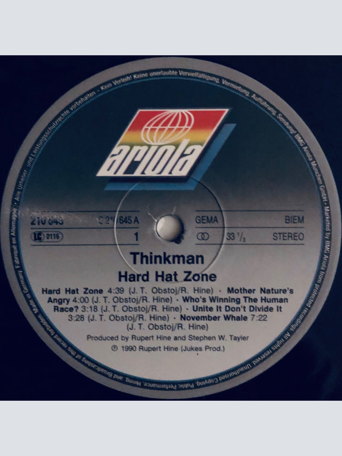 Vinyl / Thinkman - Hard Hat Zone