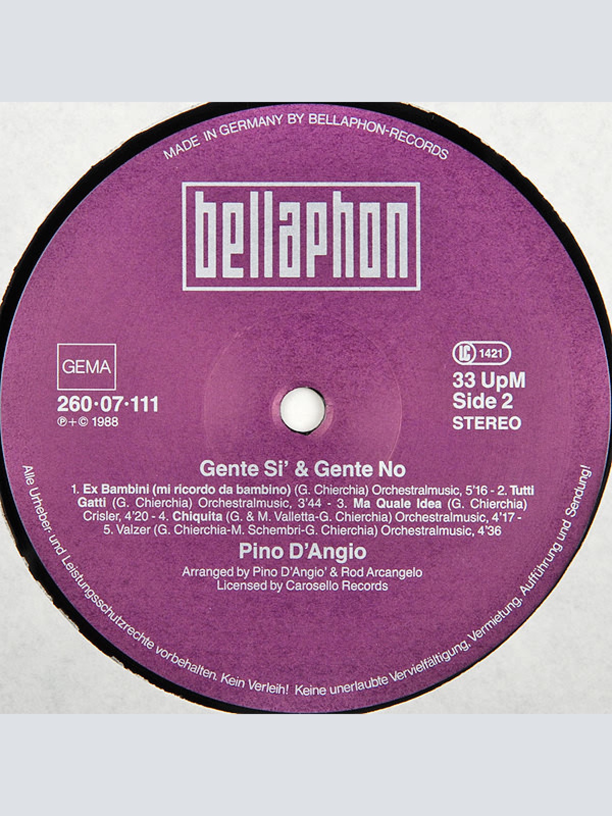 Vinyl / Pino D'Angio* - Gente Si & Gente No