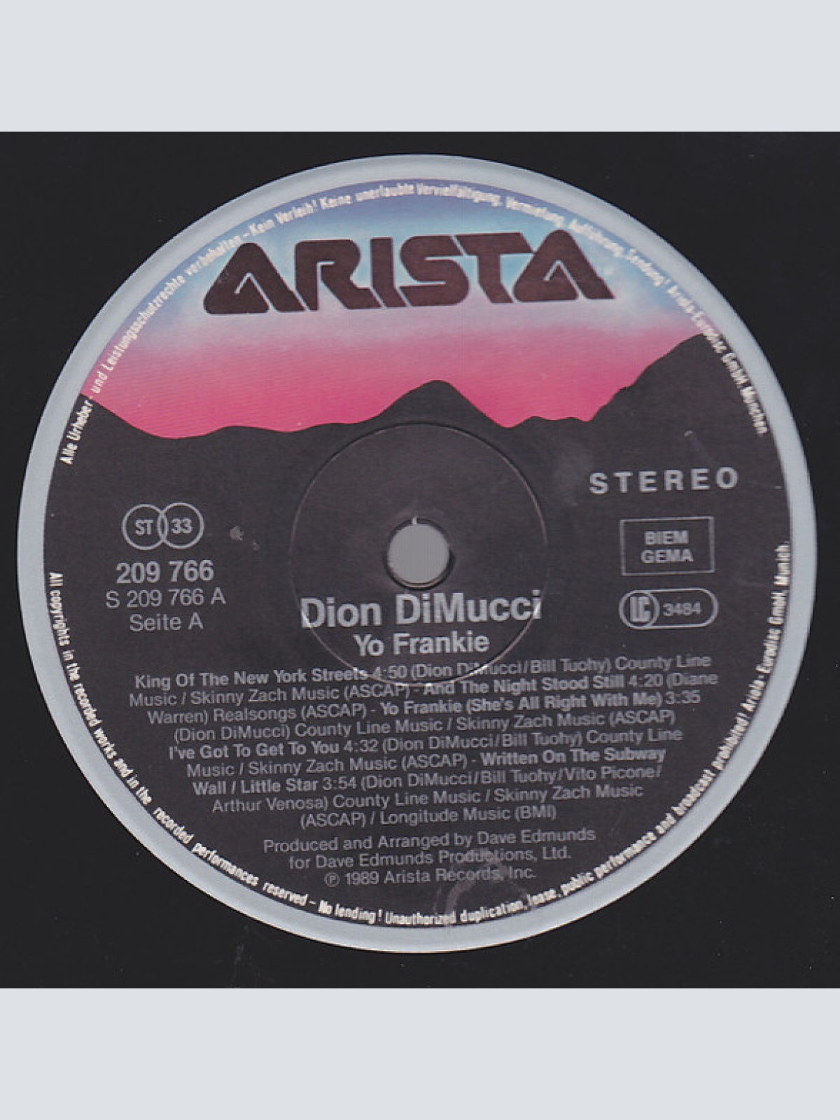Vinyl / Dion (3) - Yo Frankie