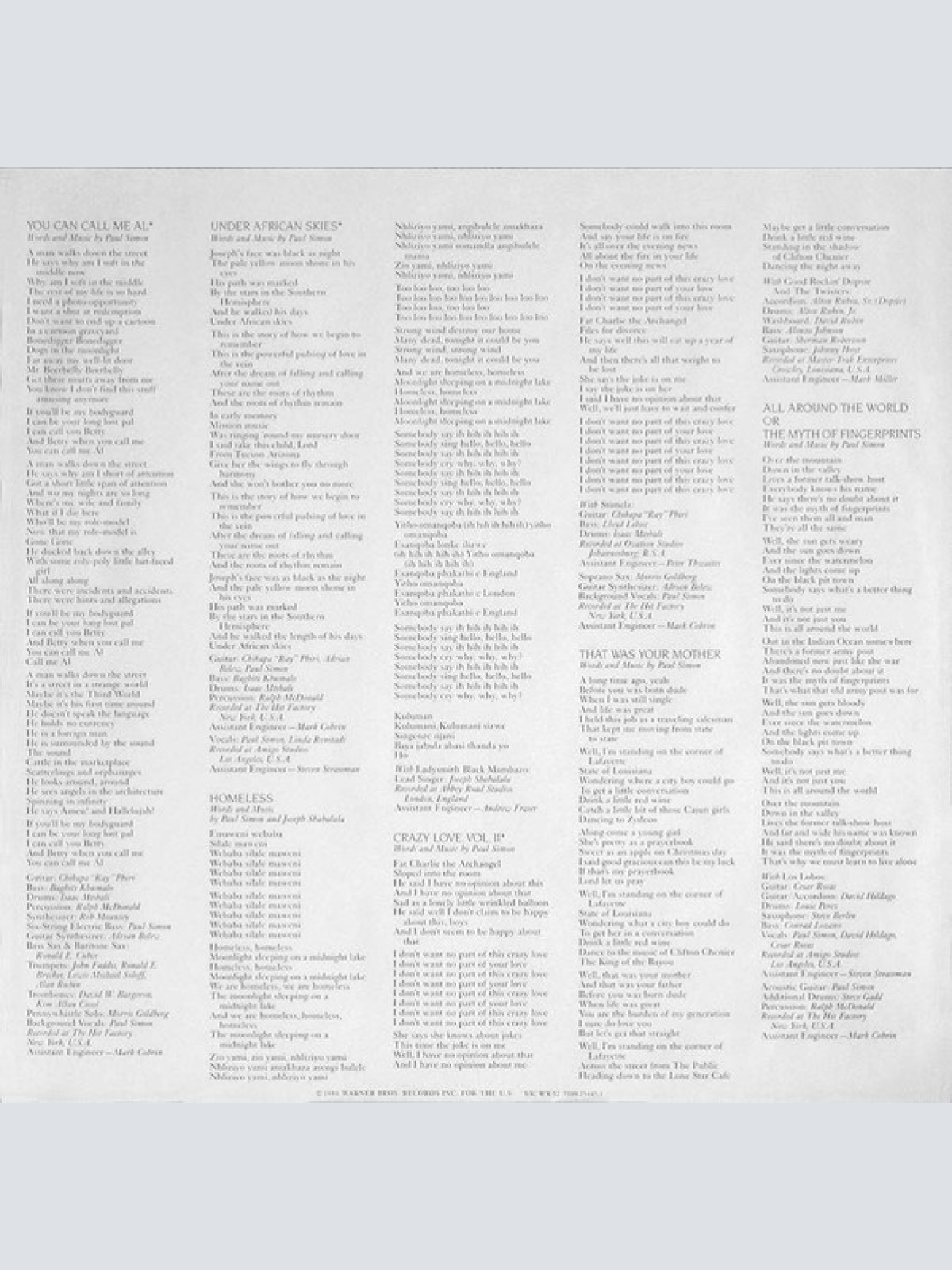 Vinyl / Paul Simon - Graceland