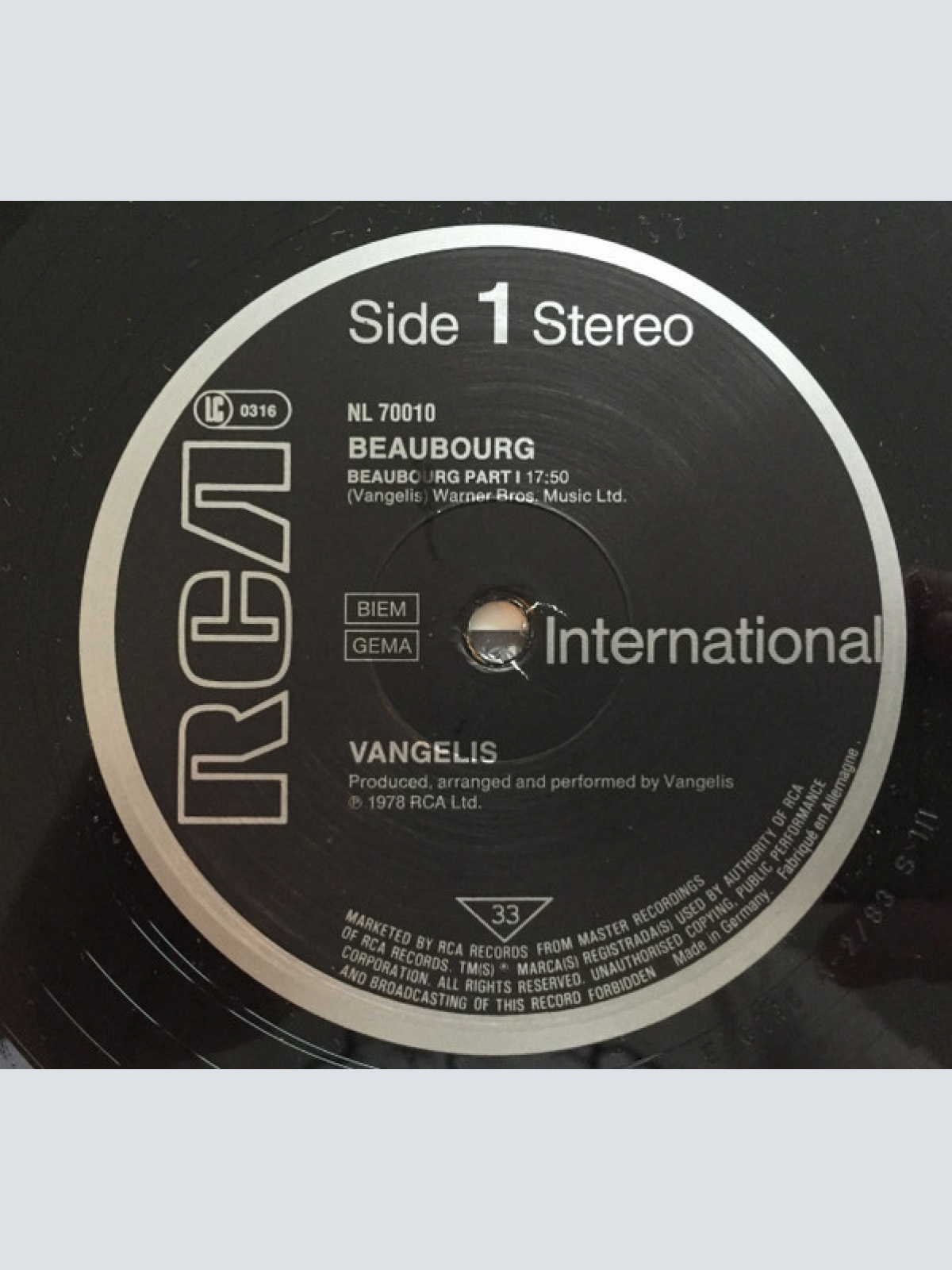 Vinyl / Vangelis - Beaubourg