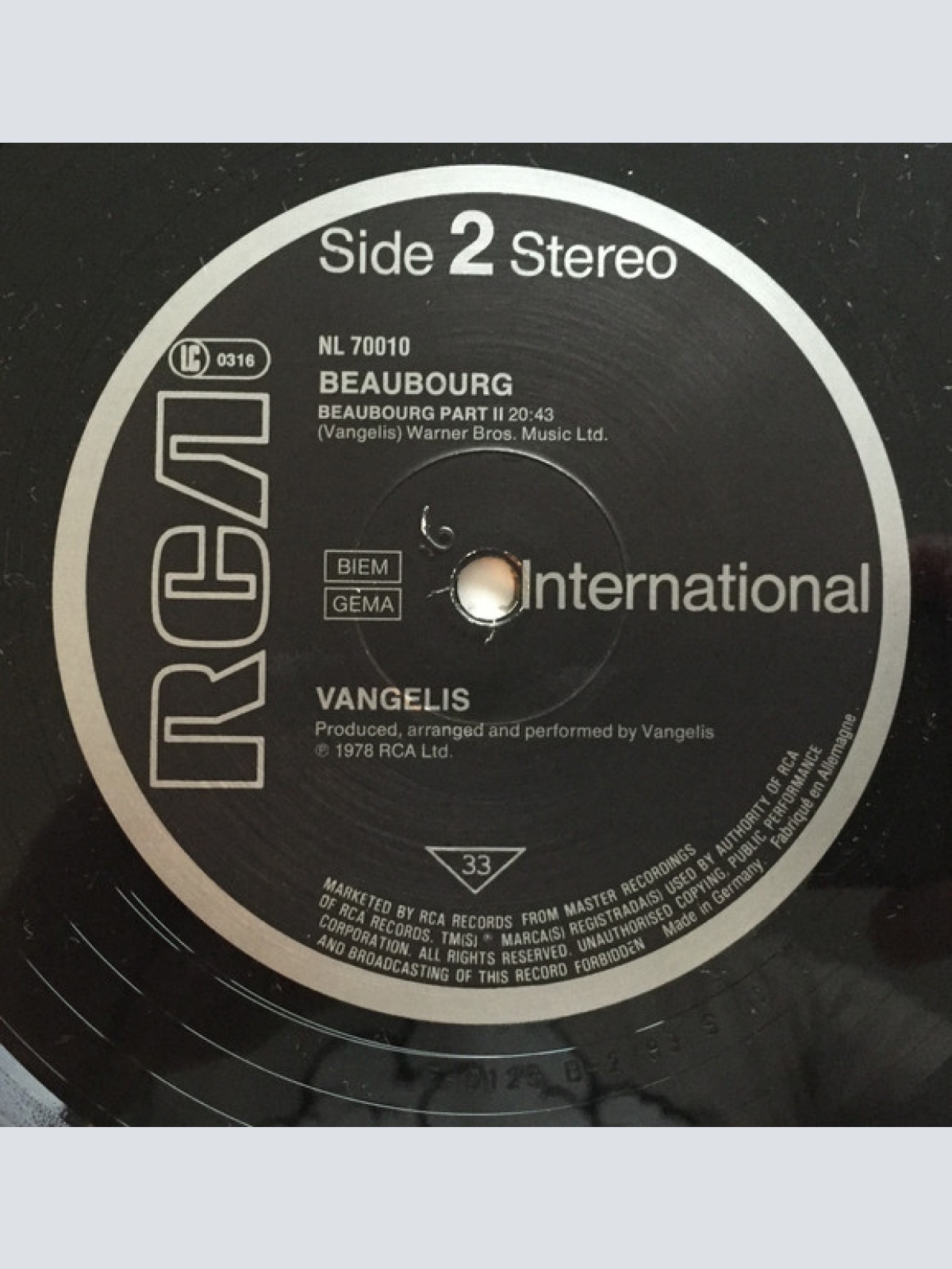 Vinyl / Vangelis - Beaubourg