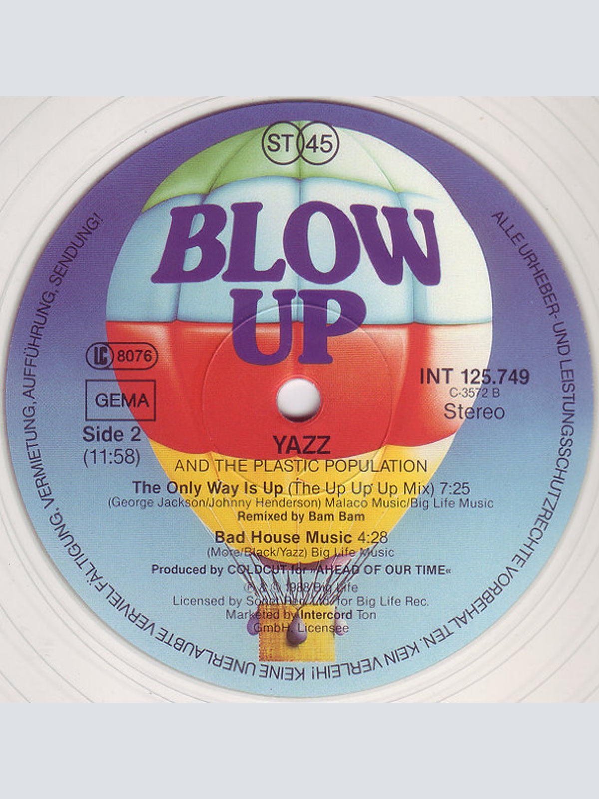 Vinyl / Yazz And The Plastic Population - The Only Way Is Up (The Bam Bam Remixes)